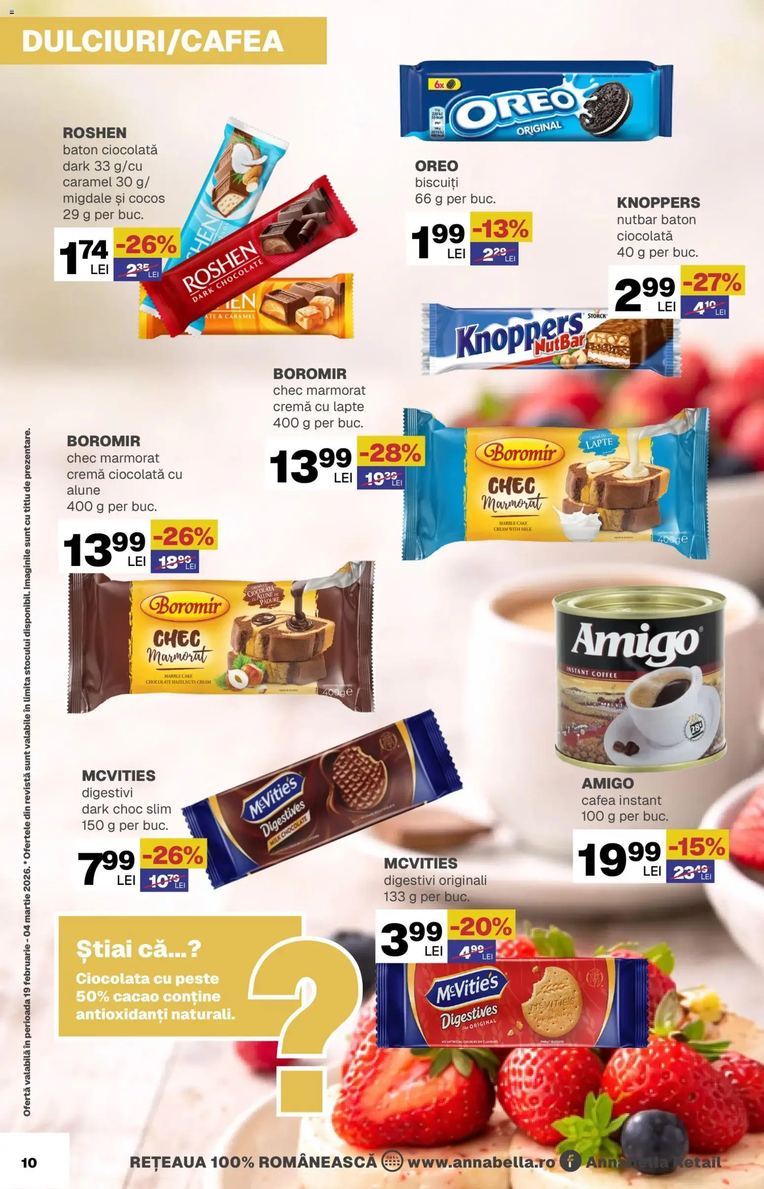 Noul catalog Annabella – valabil de la 19.02.2026 | Pagină: 10 | Produse: Lapte, Ciocolată, Pește, Cacao