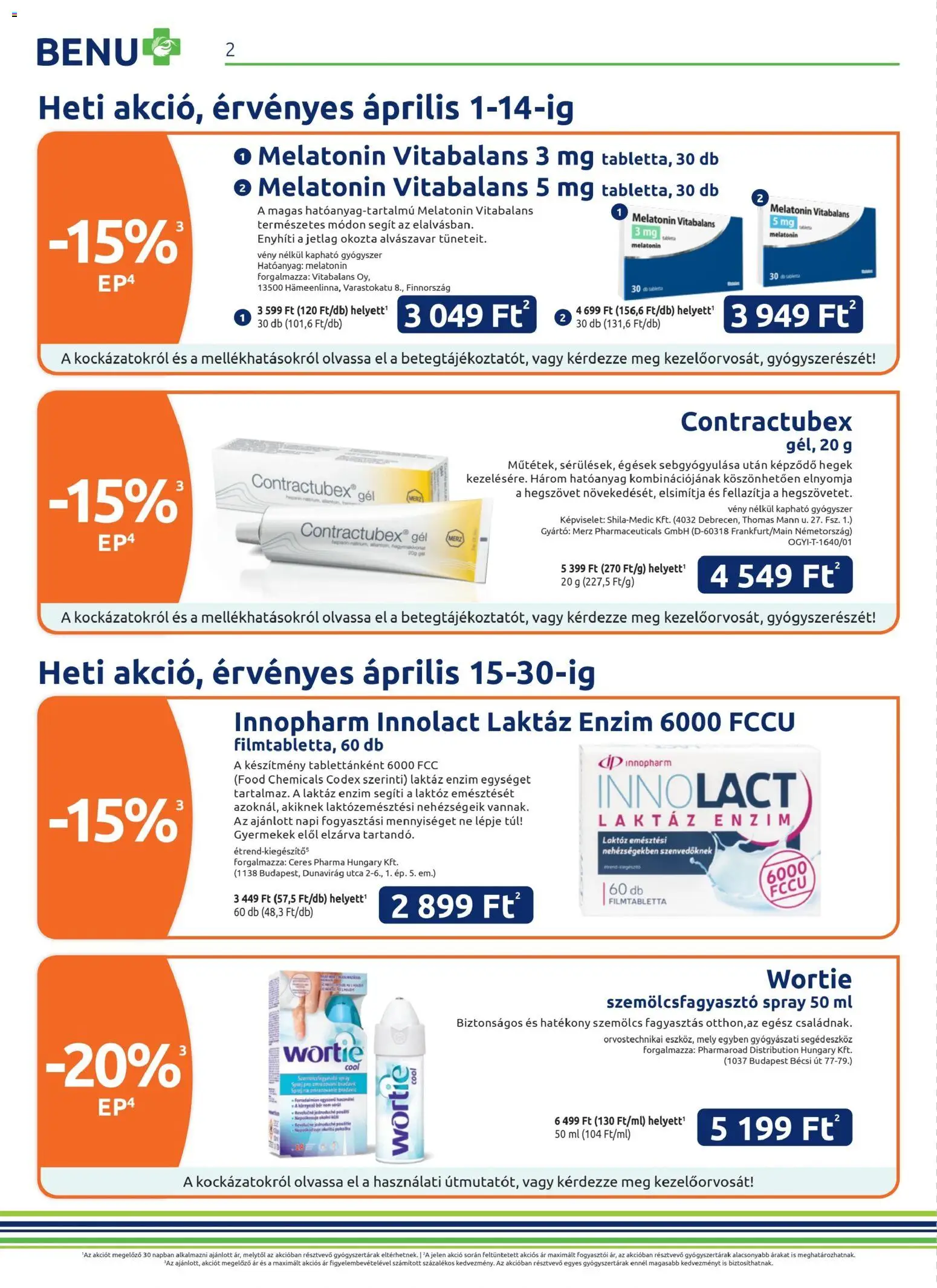 BENU Gyógyszertárak akciós ujság - amely érvényes a következő dátumtól: 01.04.2026 | Oldal: 2