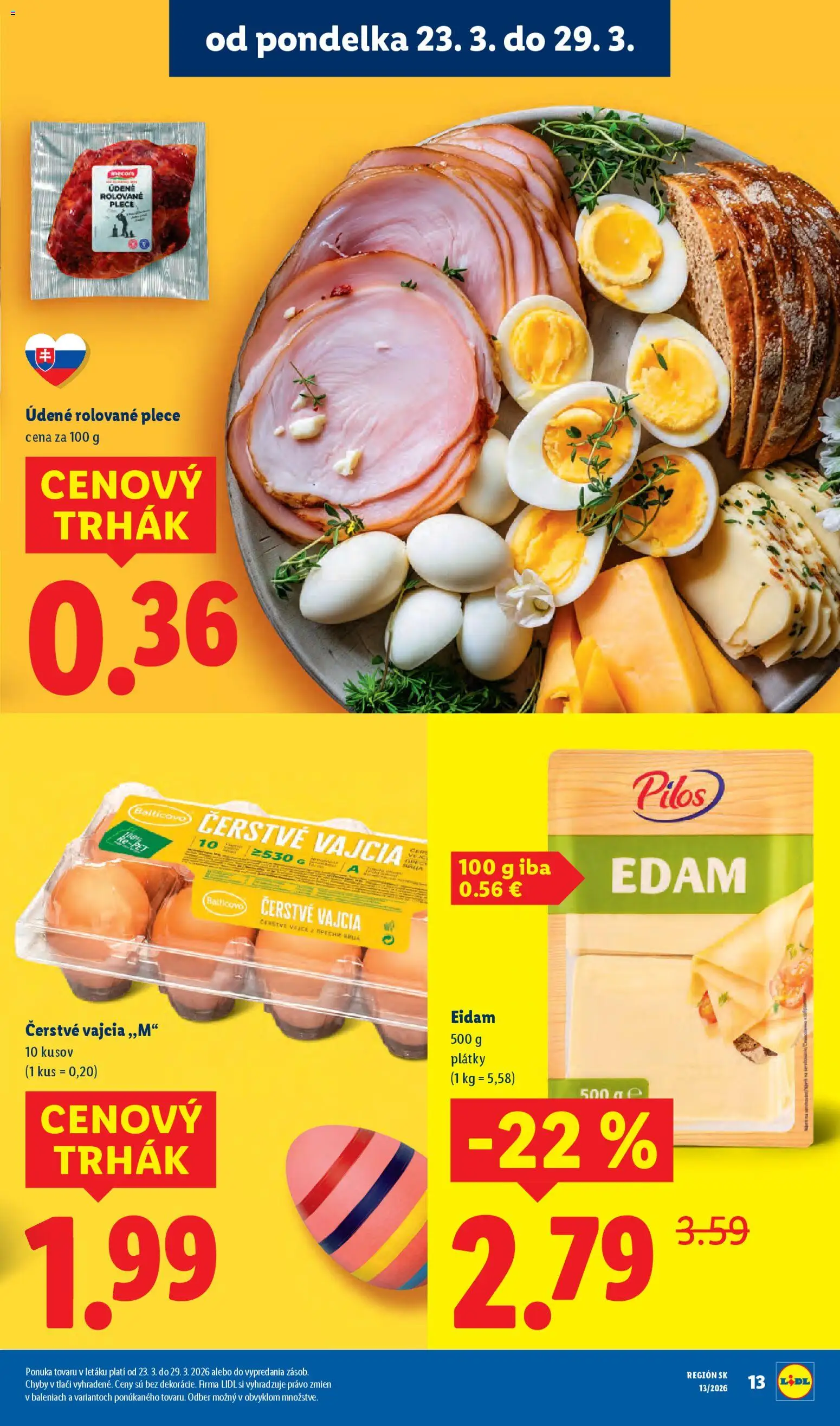 Nové Lidl akcie – leták je platný od 23.03.2026 | Strana: 15 | Produkty: Vajcia, Eidam