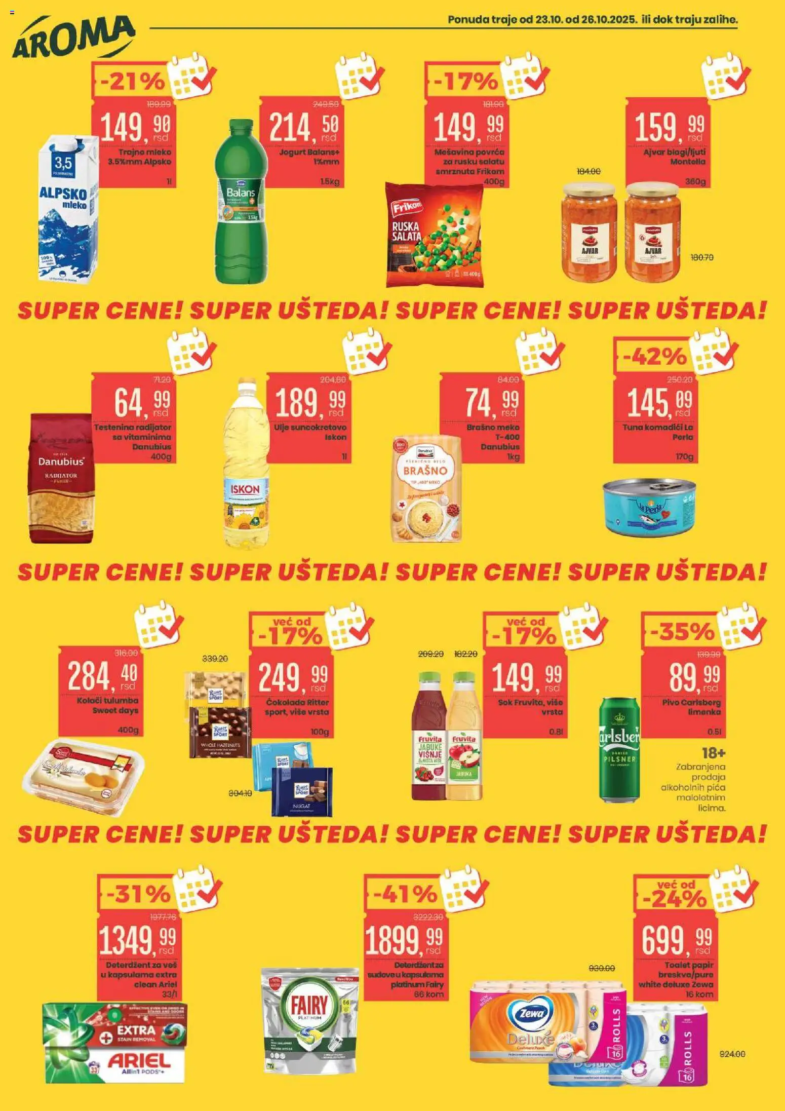 Aroma Market katalog - važi od 23.10.2025 | Strana: 2 | Proizvode: Toalet papir, Salata, Fruvita, Pica
