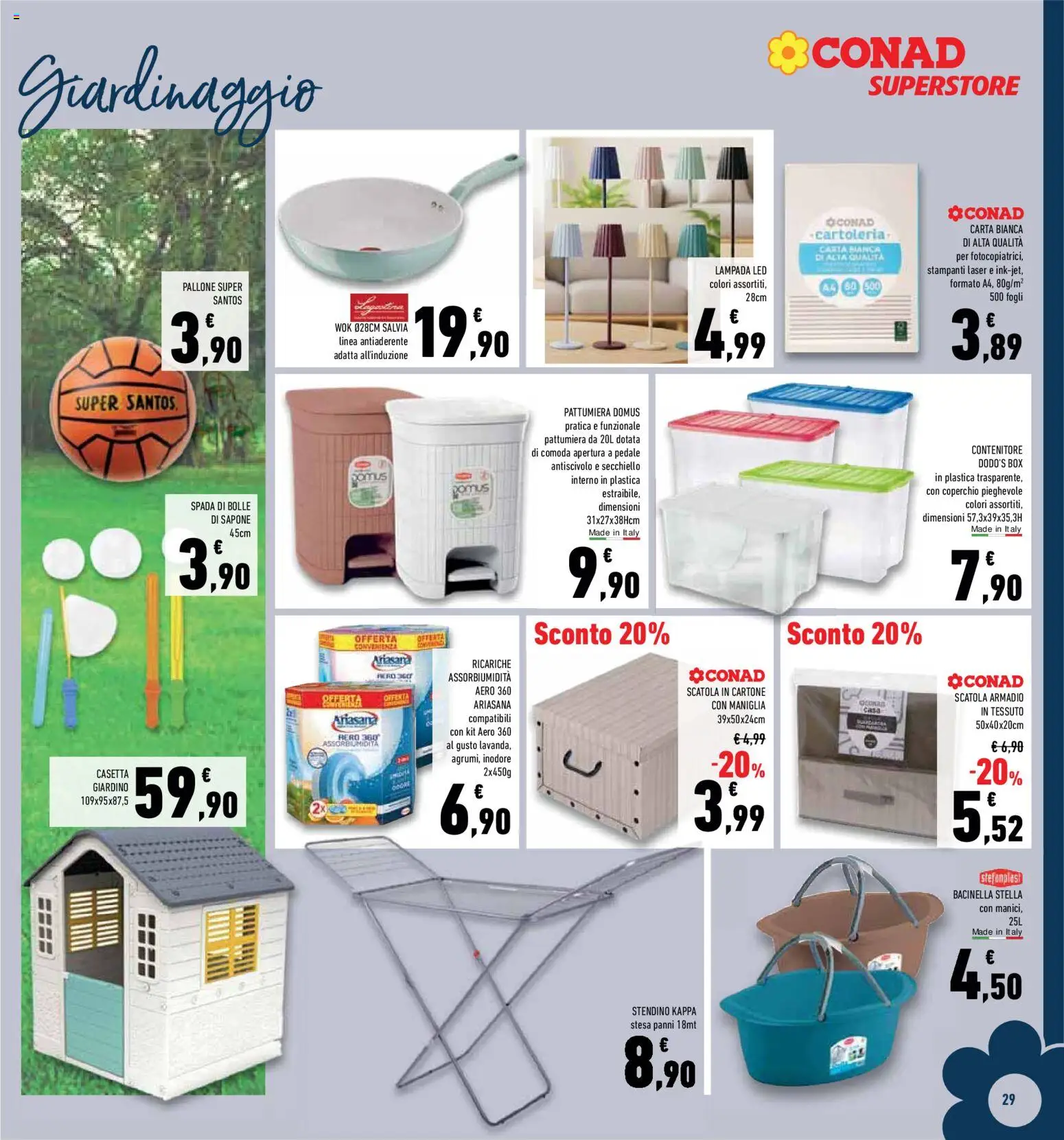 Volantino Conad del 08.04.2026 | Pagina: 29 | Prodotti: Sapone, Pattumiera, Stendino, Armadio