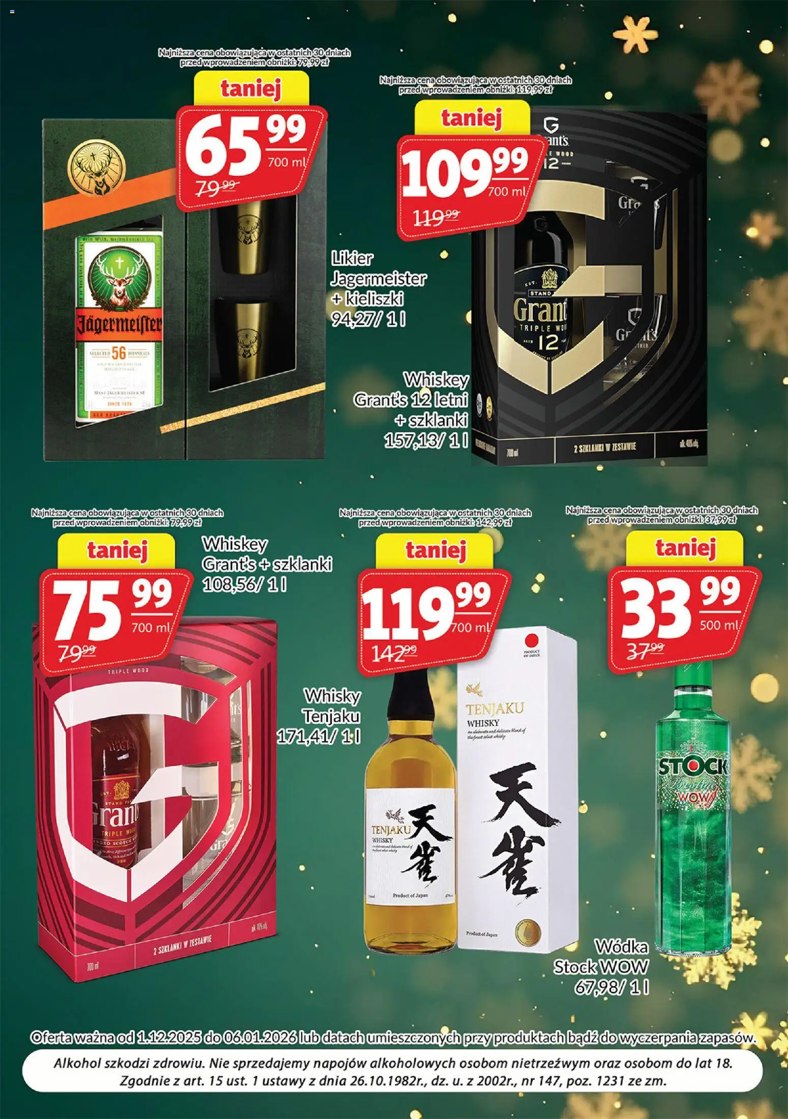 Prim Market Gazetka - Oferta alkoholowa od 01.12.2025 | Strona: 9 | Produkty: Jagermeister, Szklanki, Alkohol, Whisky