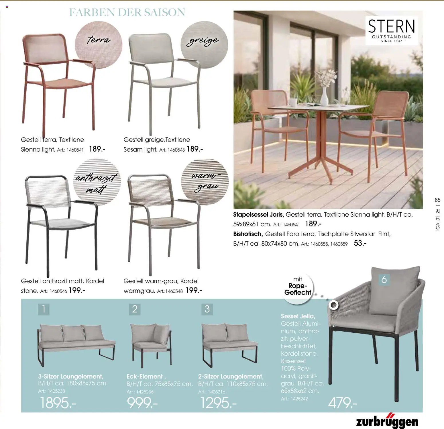 Zurbrüggen Sommer 2026 – gültig ab 19.03.2026 | Seite: 85 | Produkte: Sessel