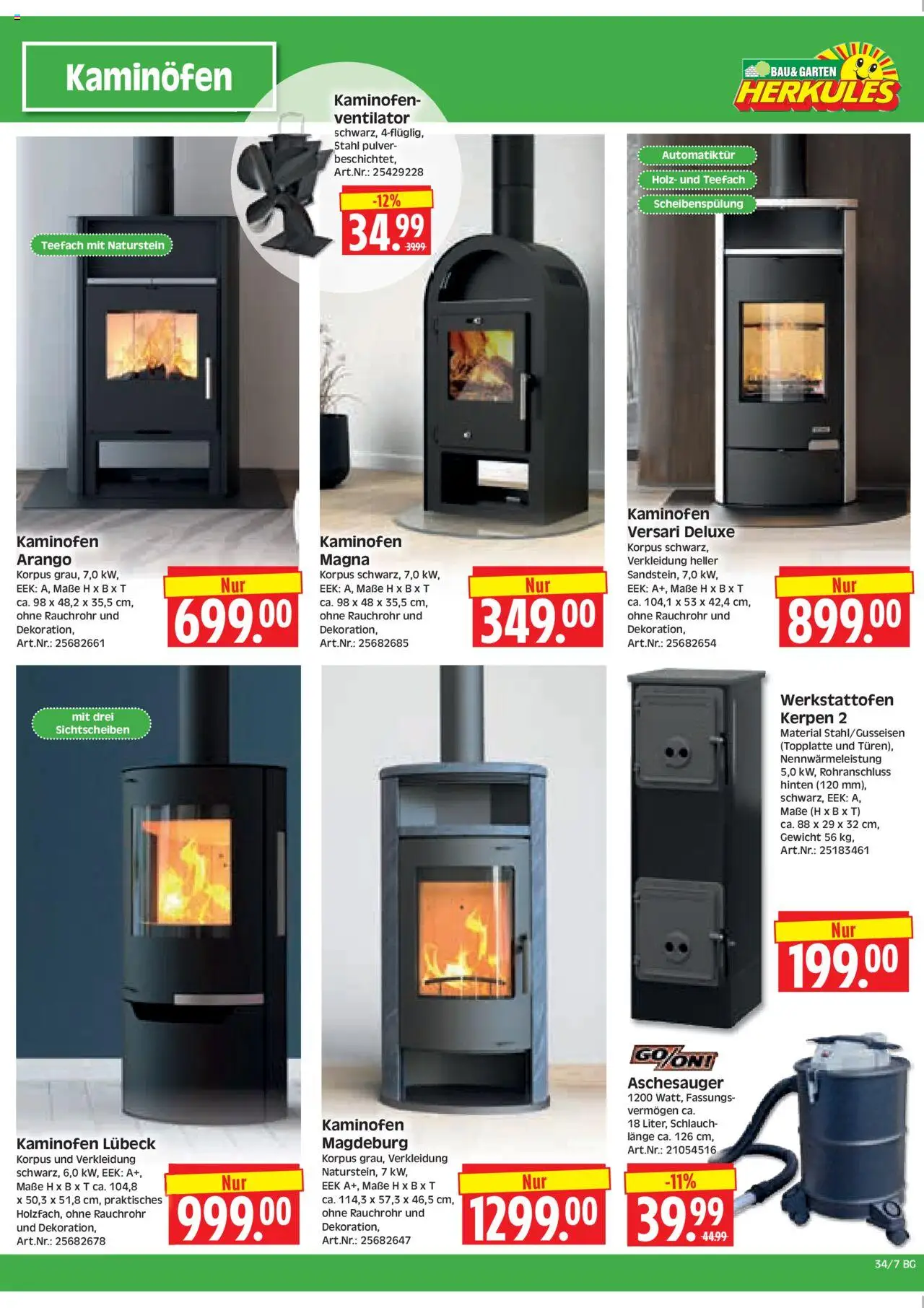 HERKULES Bau & Garten	 - gültig ab dem 18.08.2025 | Seite: 7 | Produkte: Gewicht, Ventilator, Kaminofen