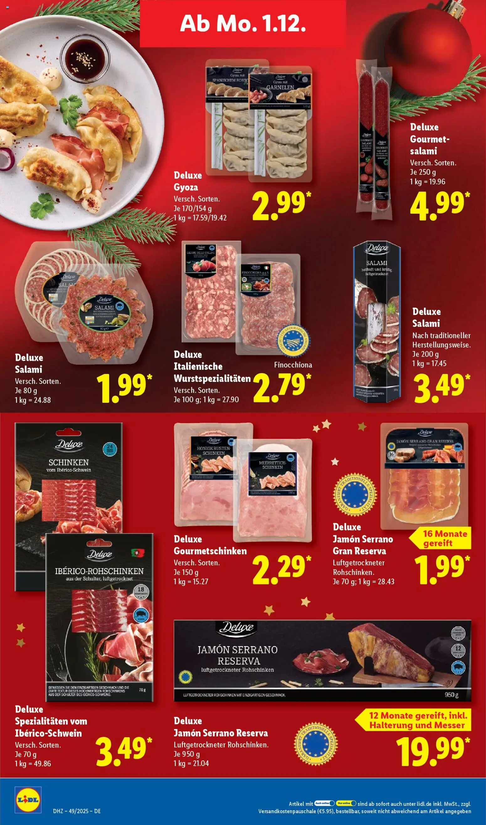 Lidl Prospekt Steinheim am Albuch – gültig ab 01.12.2025 | Seite: 30 | Produkte: Garnelen, Salami, Schinken