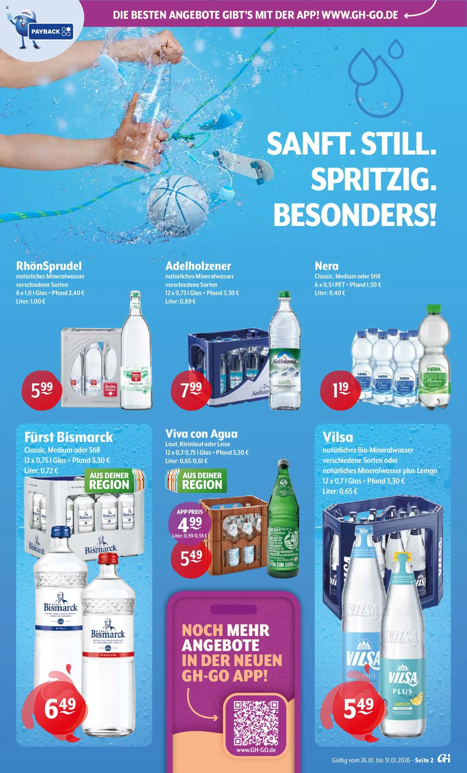 Getränke Hoffmann - Hamburg – gültig ab 26.01.2026 | Seite: 2 | Produkte: Adelholzener, Mineralwasser, Rhonsprudel