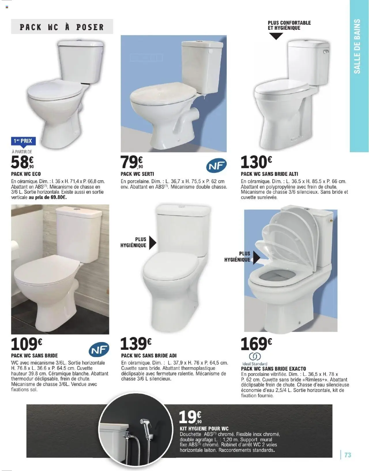  | Page: 73 | Produits: Support mural, Robinet, Porcelaine