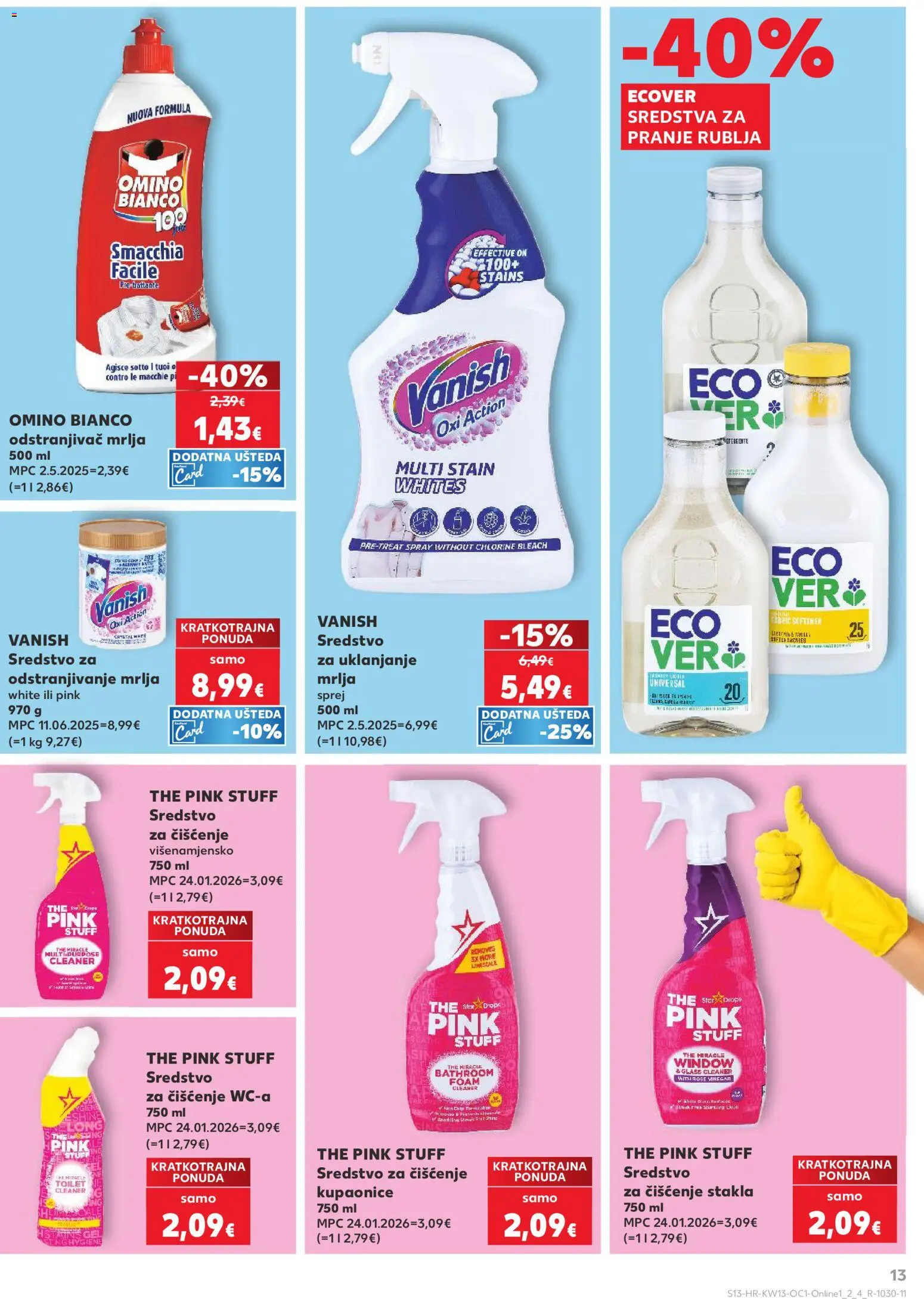 Kaufland katalog | vrijedi od 25.03.2026 | Stranica: 13 | Proizvodi: Sredstvo za uklanjanje mrlja, Odstranjivač mrlja, Vanish