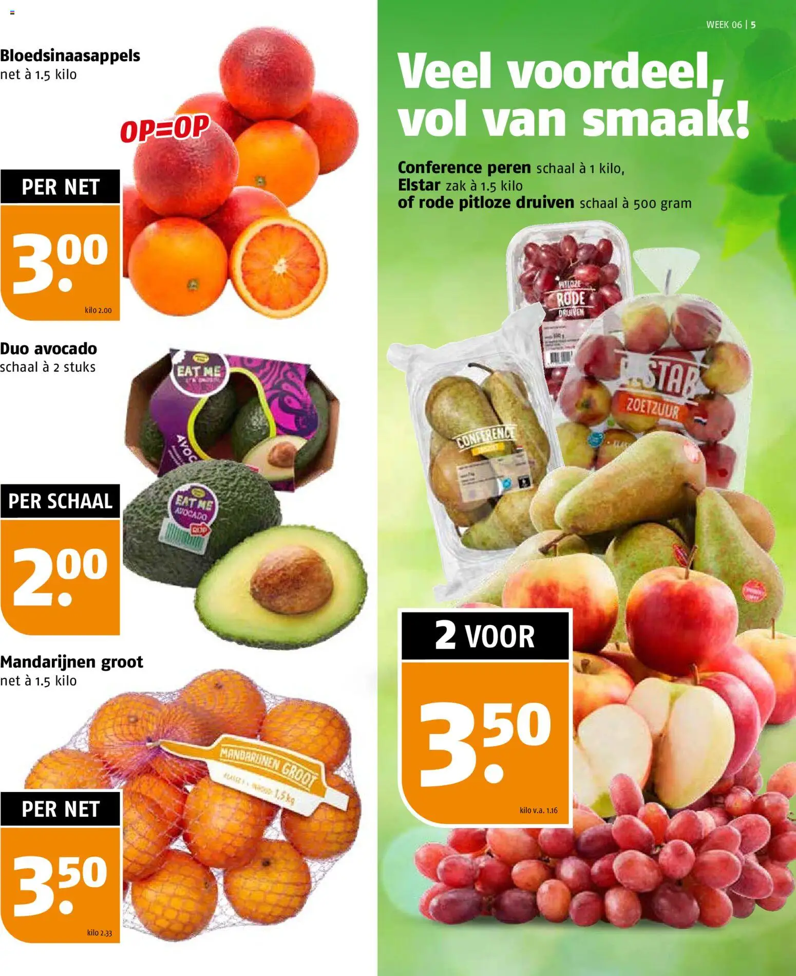 {H1} | Pagina: 5 | Producten: Avocado, Mandarijnen, Zak, Druiven