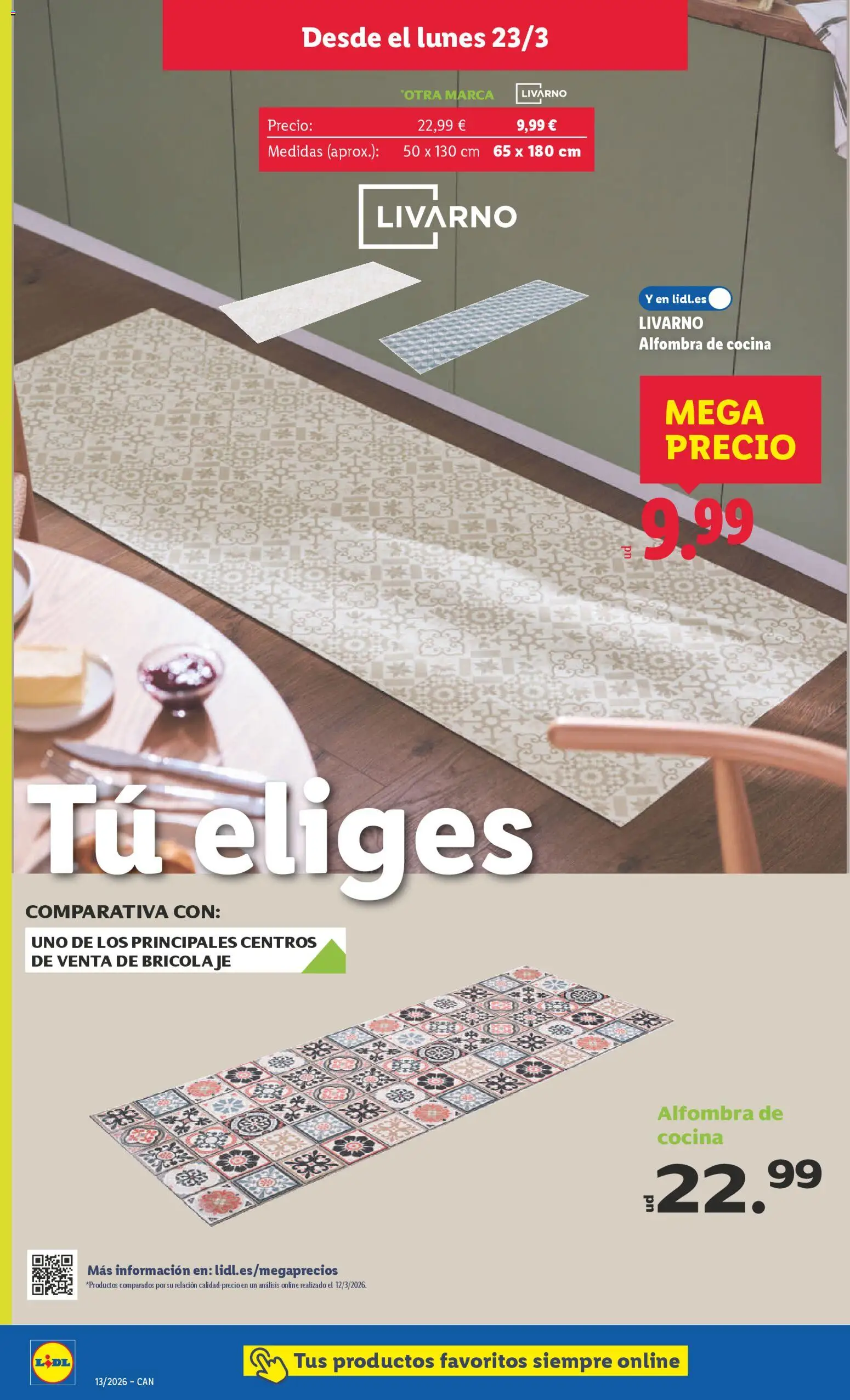 Lidl folleto de bazar │ válido desde el 23.03.2026 | Página: 8 | Productos: Cocina, Alfombra