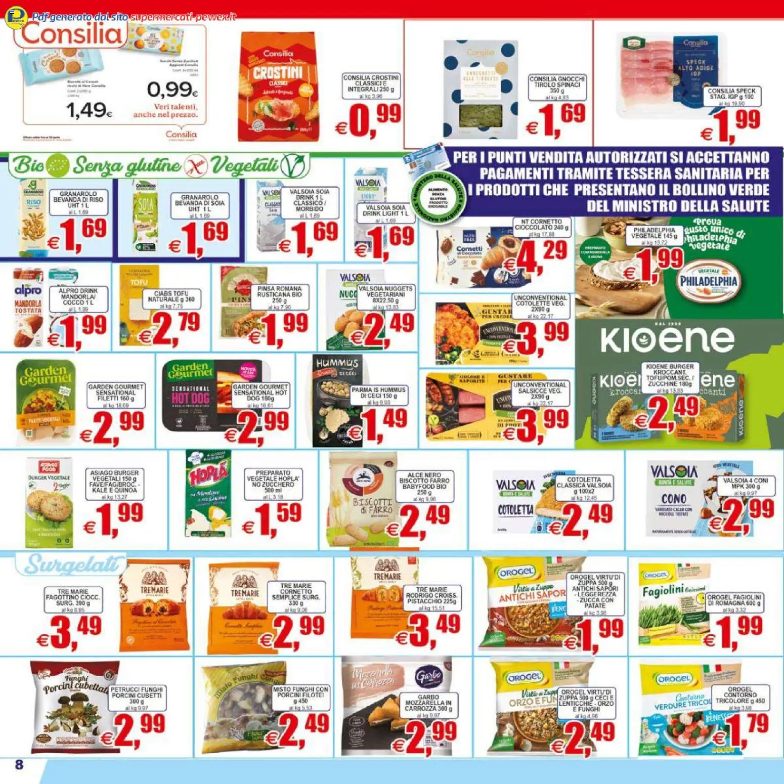 Volantino Pewex del 07.04.2026 | Pagina: 8 | Prodotti: Zucchero, Spinaci, Crostini, Gnocchi