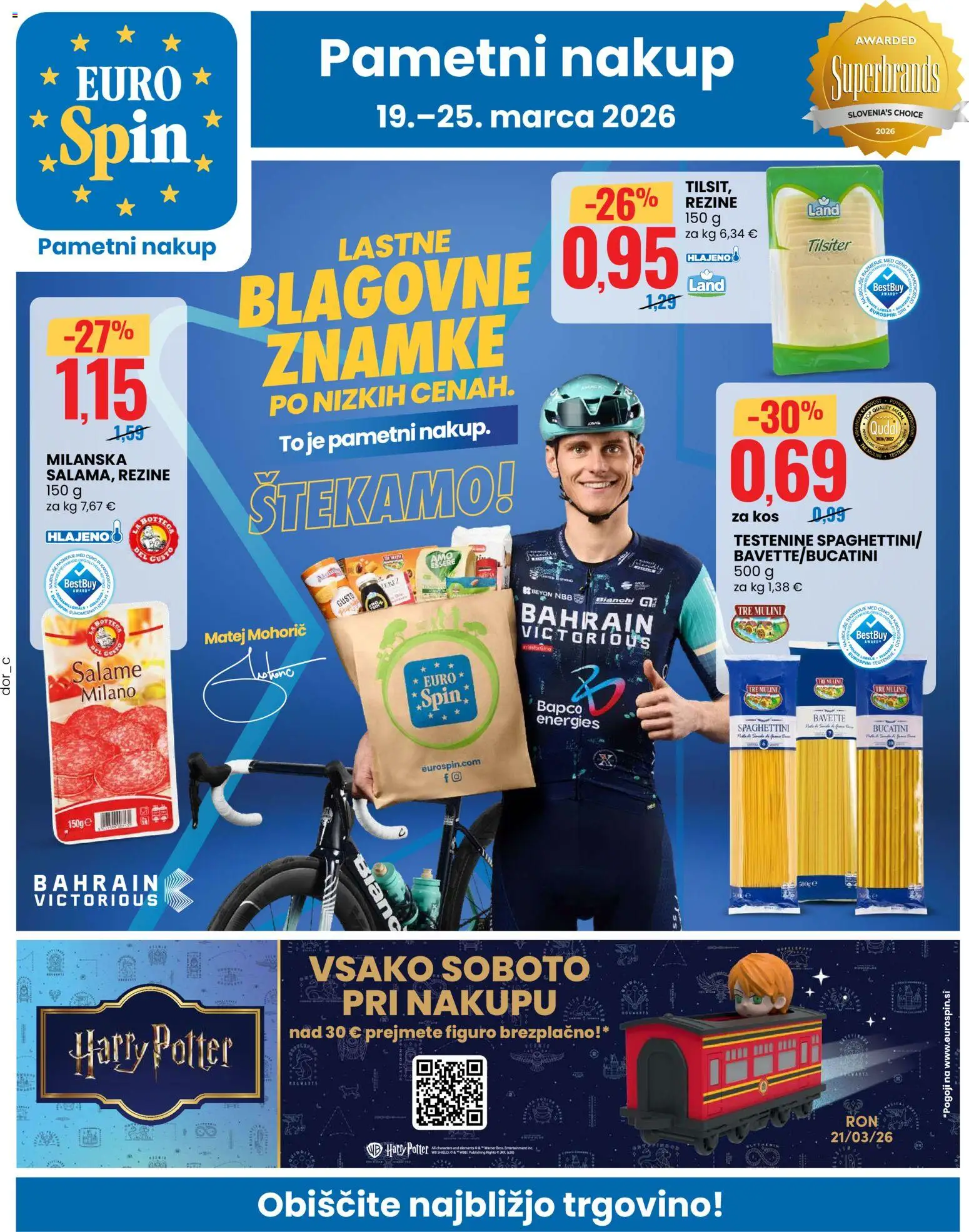 Novi Eurospin katalog ponudbe – veljaven od 19.03.2026 | Stran: 1 | Izdelki: Kos, Testenine