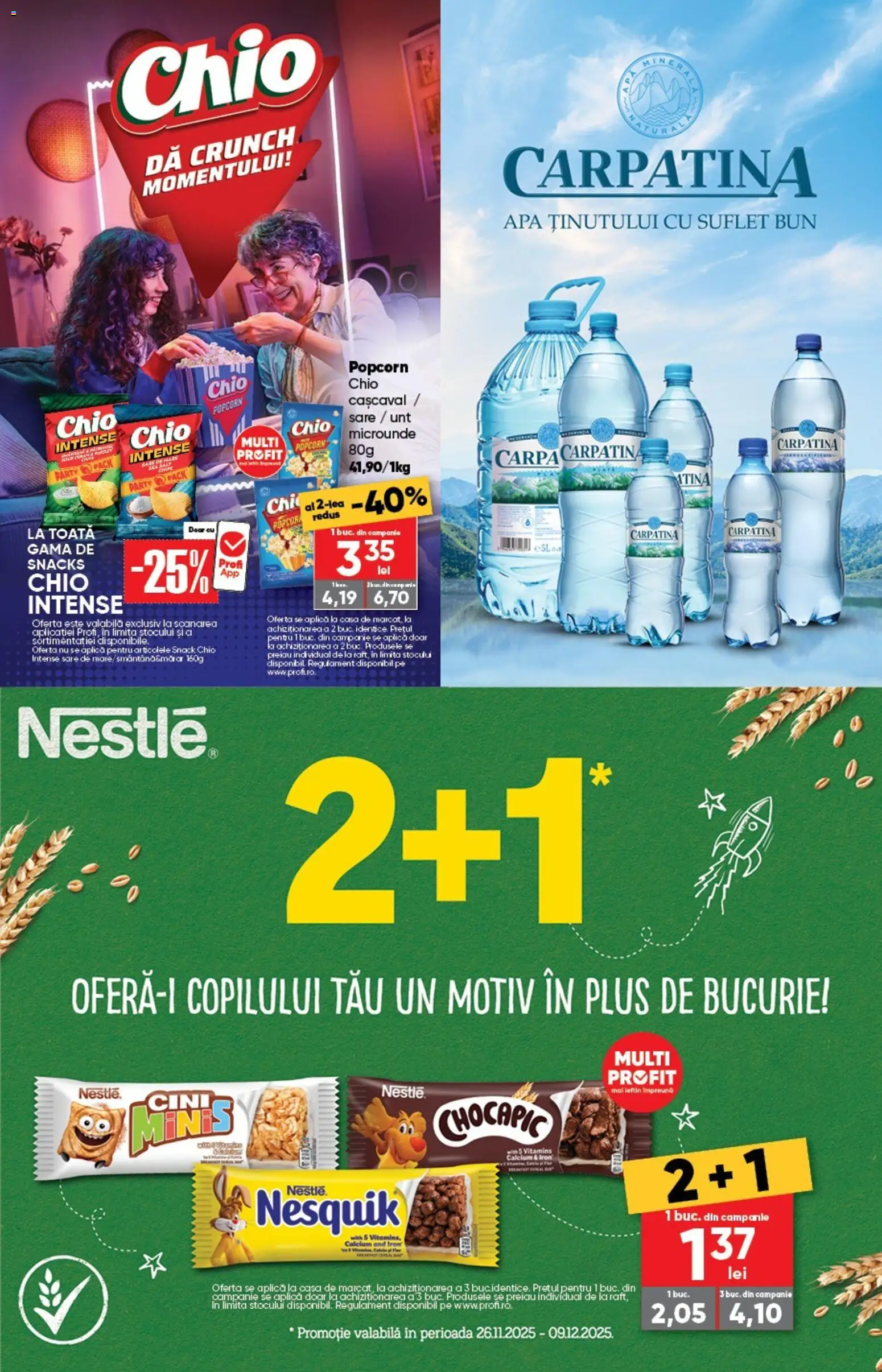 Noul catalog Profi – valabil de la 26.11.2025 | Pagină: 15 | Produse: Cașcaval, Unt, Apă, Sare