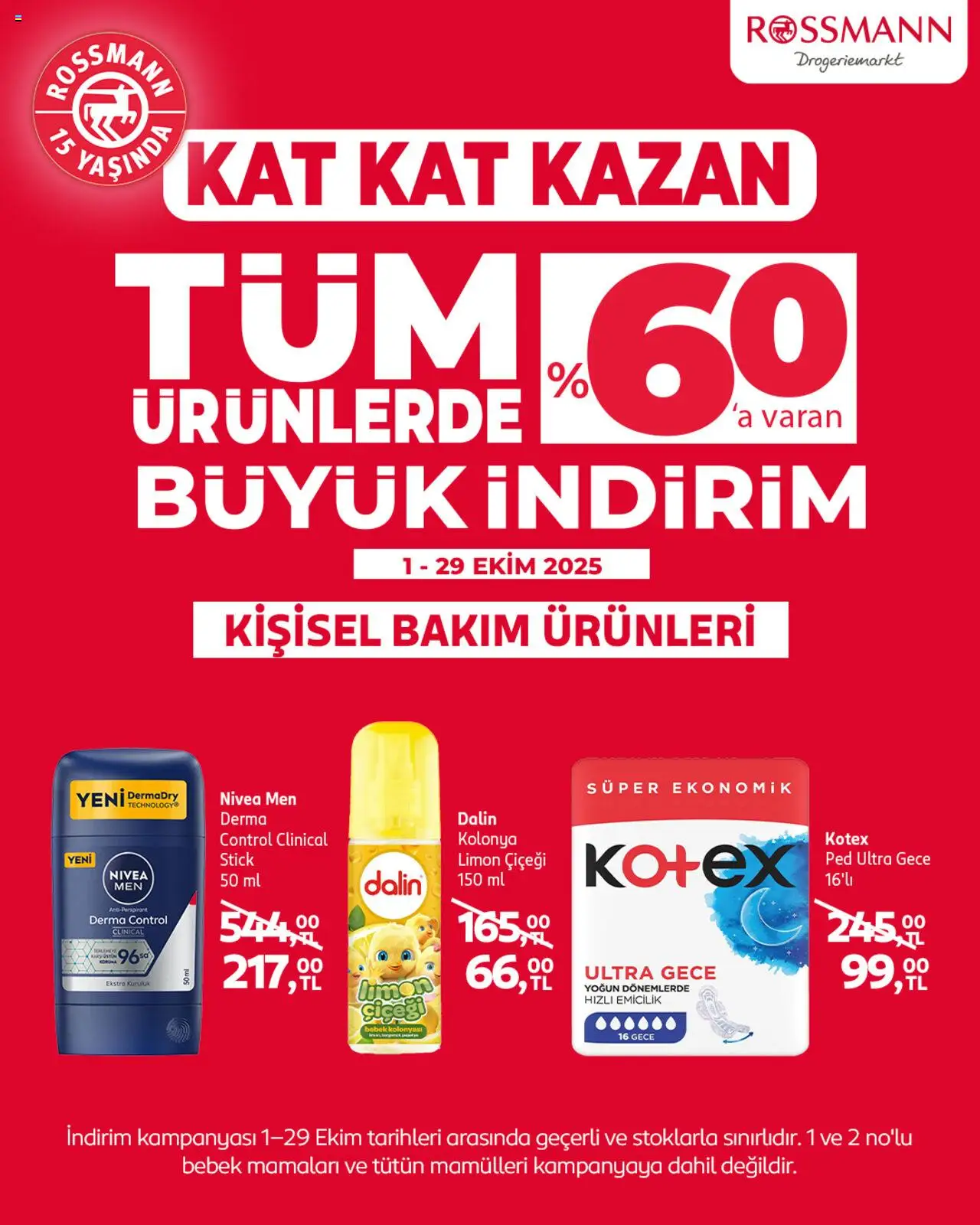 Rossmann İndirim Kat Kat Kazan - 01.10.2025 tarihinden itibaren geçerlidir | Sayfa: 3 | Ürünler: Antiperspirant, Limon