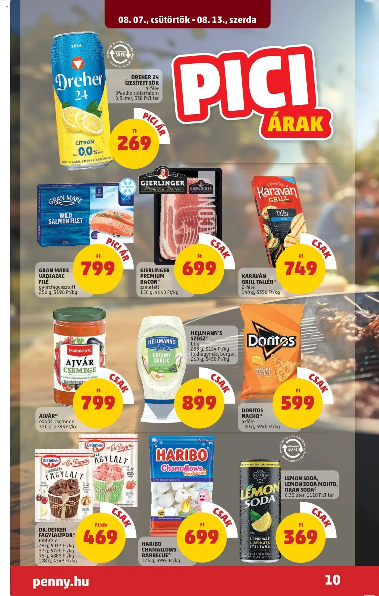 PENNY akciós ujság - amely érvényes a következő dátumtól: 07.08.2025 | Oldal: 14 | Termékek: Fagylalt, Bacon, Fagylaltpor, Sör