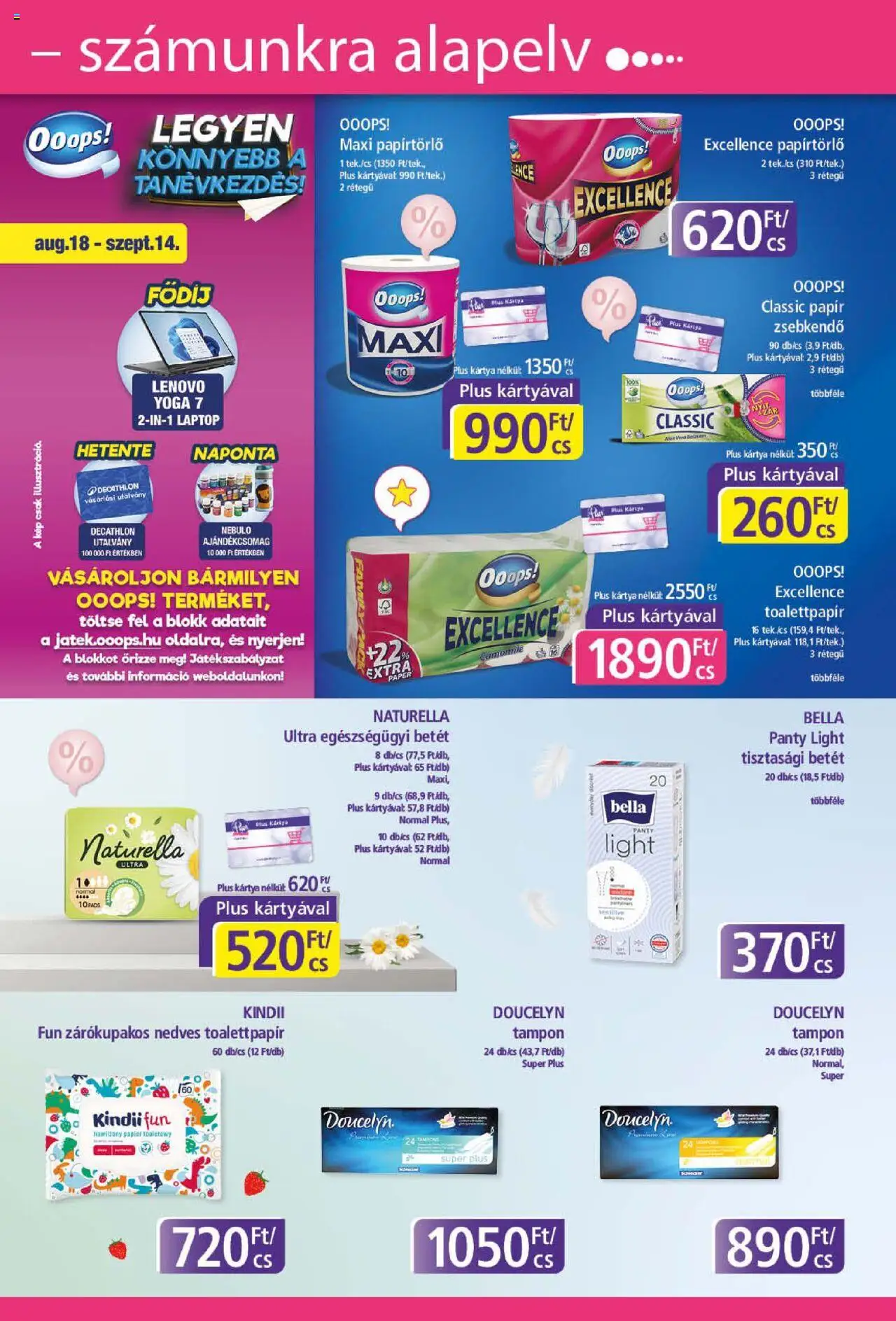 Plus Market akciós ujság - amely érvényes a következő dátumtól: 21.08.2025 | Oldal: 5 | Termékek: Laptop, Hús, Papírtörlő, Tisztasági betét