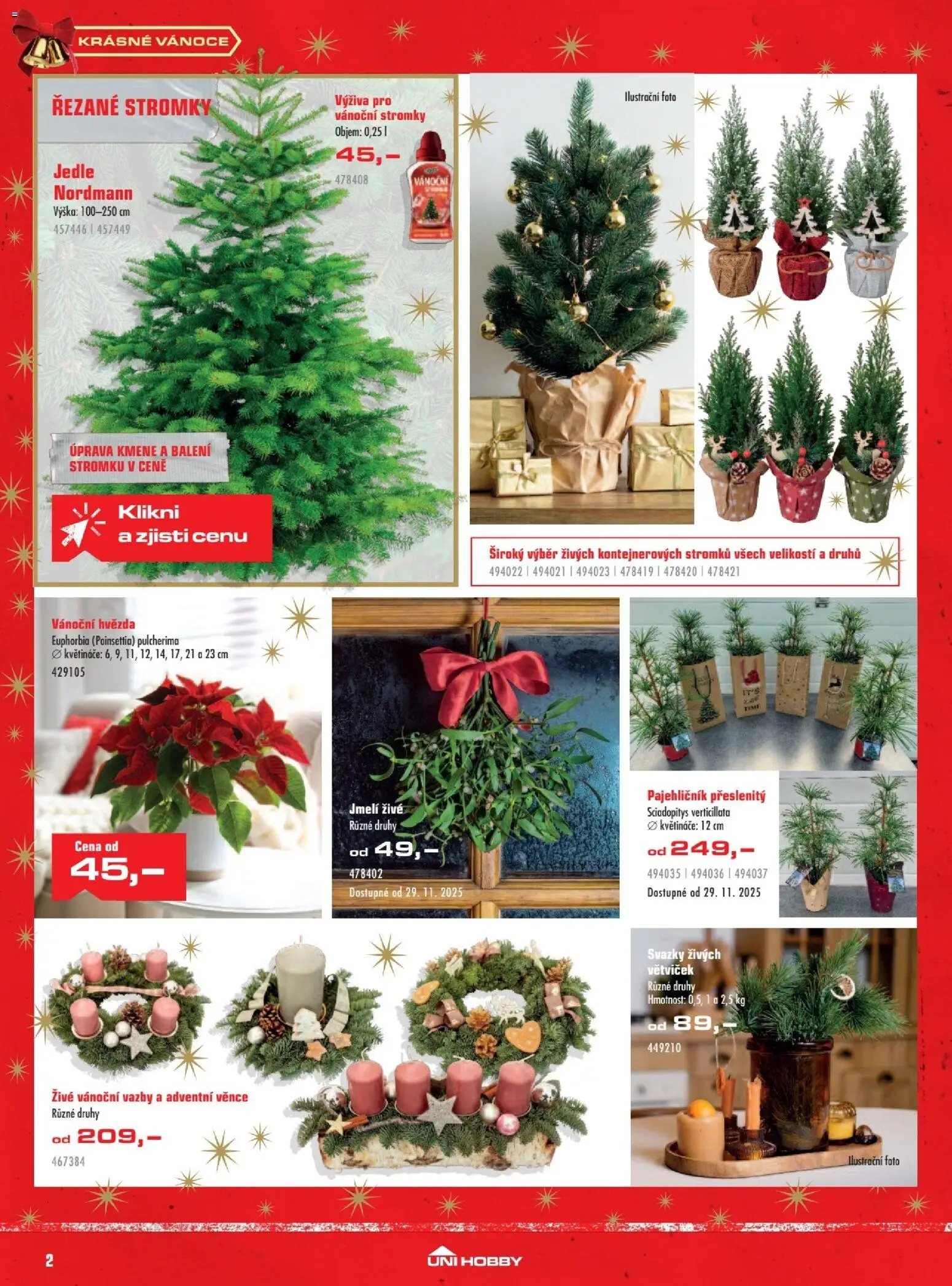 Uni Hobby leták od 27.11.2025 | Strana: 2 | Produkty: Květináče, Vánoční stromky
