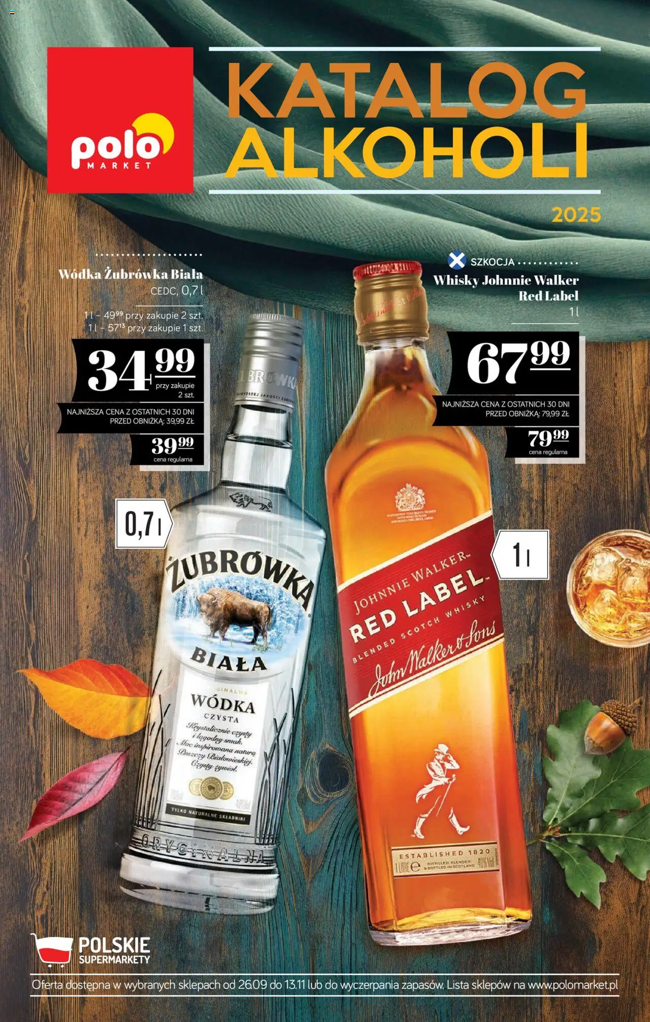 POLOmarket Katalog - Alkoholi od 26.09.2025 | Strona: 1 | Produkty: Red label, Żubrówka, Wódka, Whisky