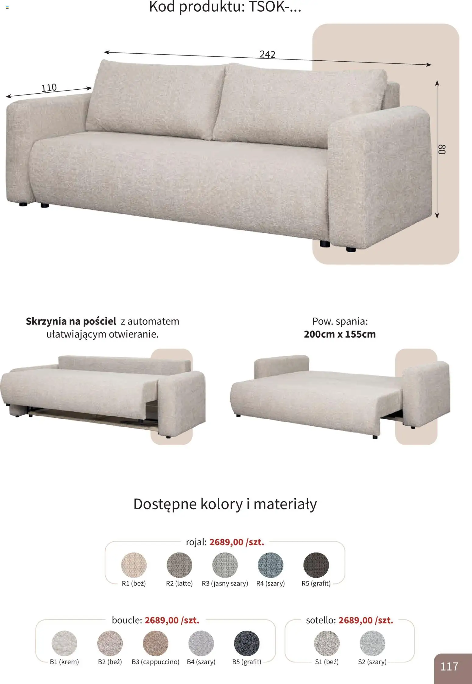 Bodzio Katalog od 01.01.2026 | Strona: 117 | Produkty: Pościel, Cappuccino, Krem