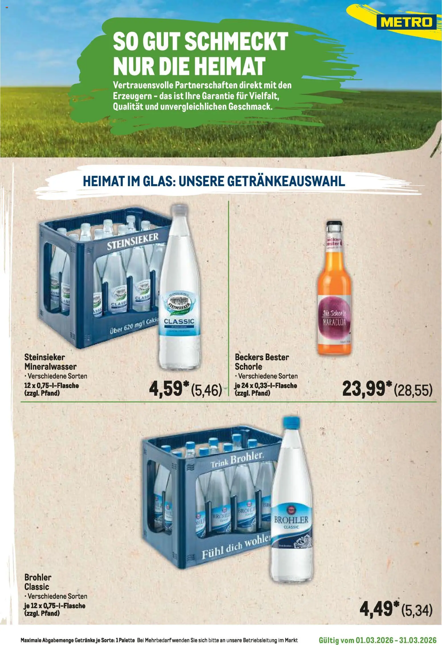 Metro Regionaler Flyer – gültig ab 01.03.2026 | Seite: 9 | Produkte: Mineralwasser