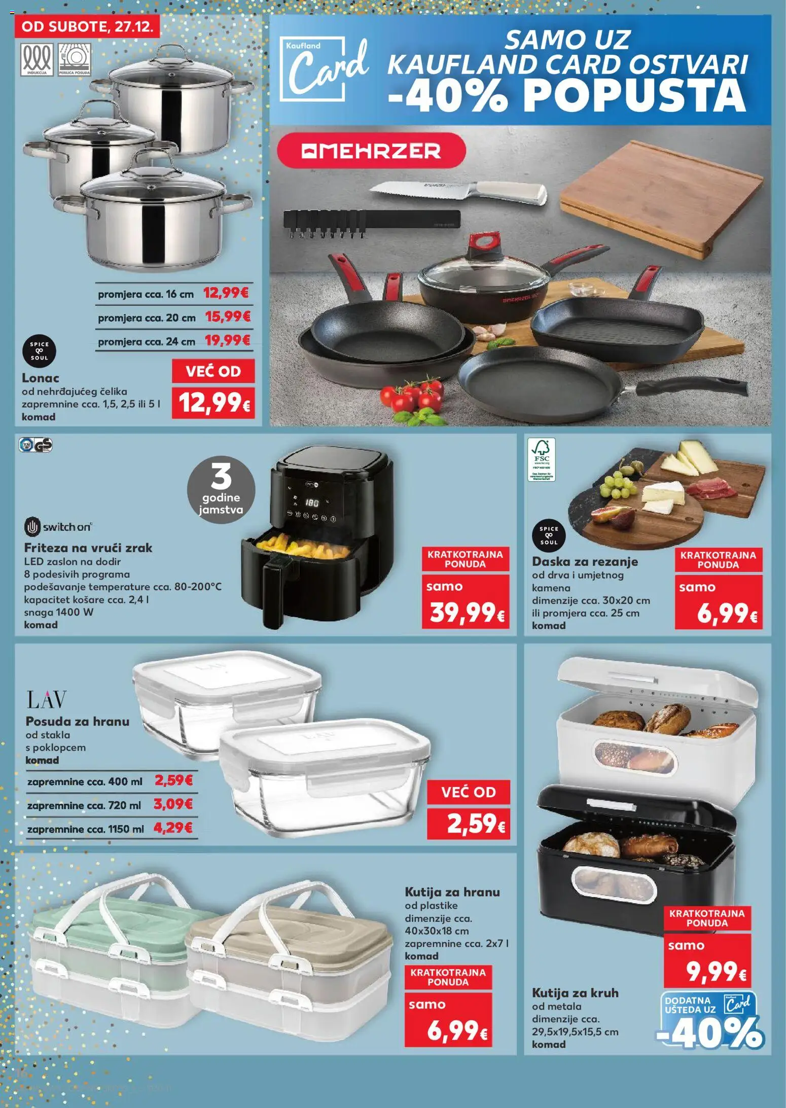Kaufland katalog | vrijedi od 27.12.2025 | Stranica: 16 | Proizvodi: Friteza, Kutija za kruh, Daska za rezanje, Friteza na vrući zrak