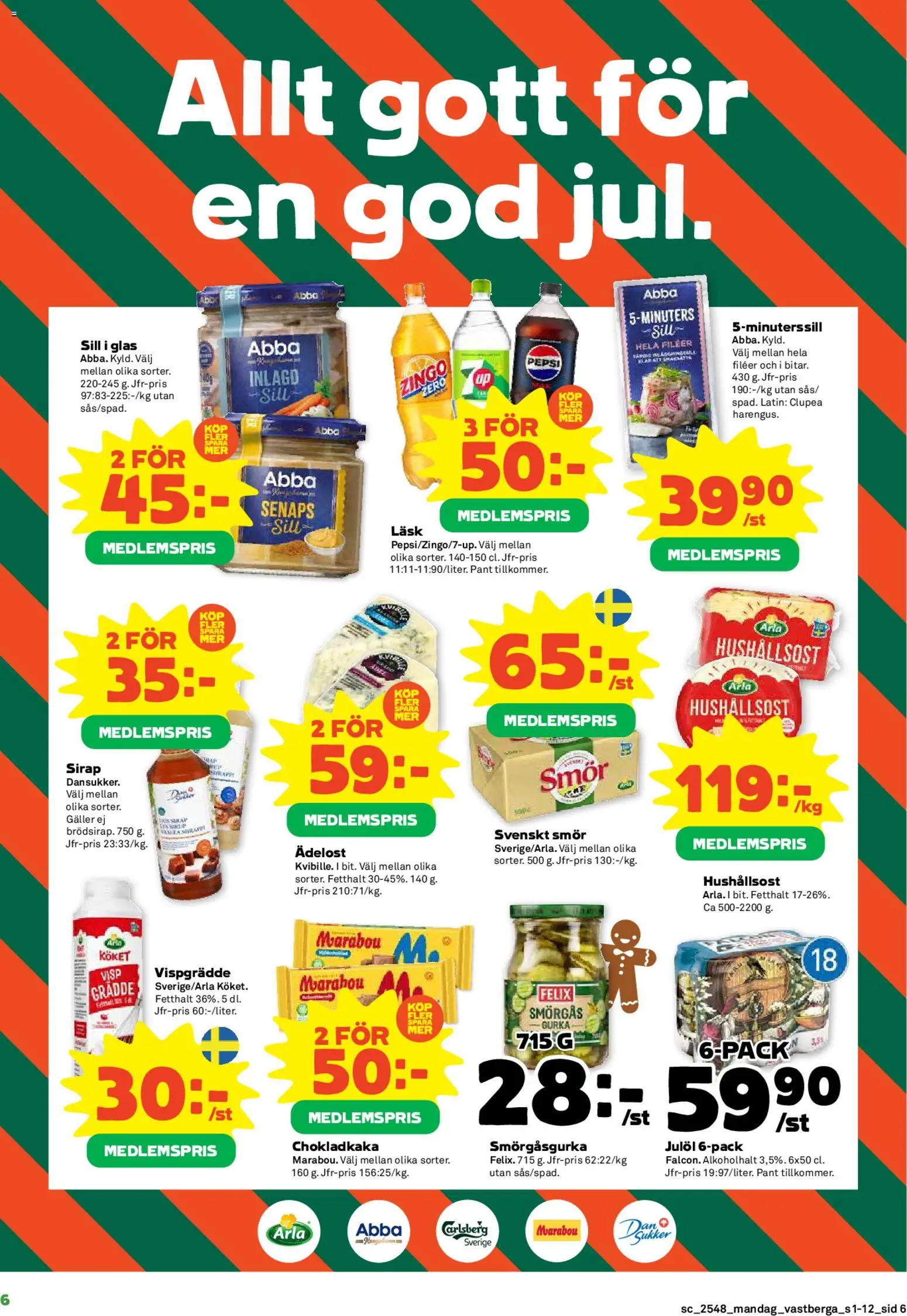 Coop Forum reklamblad aktuell från 24.11.2025 | Sida: 6 | Produkter: Galler, Hushållsost, Grädde, Vispgrädde