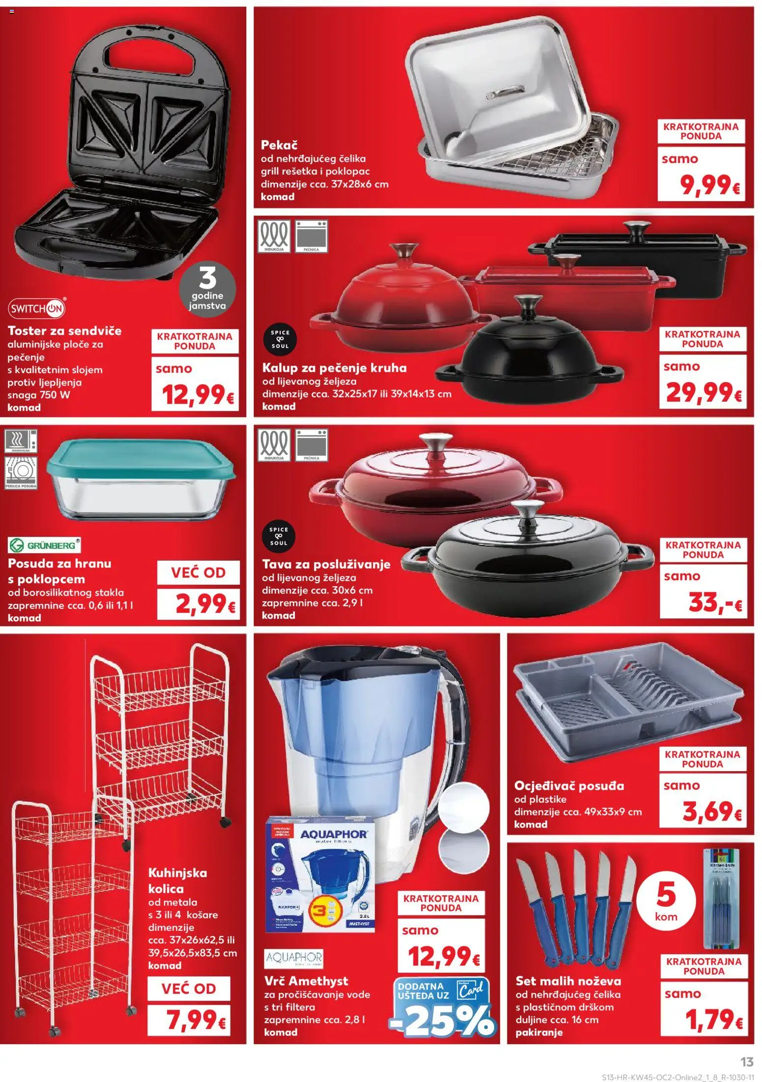 Kaufland katalog | vrijedi od 05.11.2025 | Stranica: 13 | Proizvodi: Toster, Kolica, Pan, Košare
