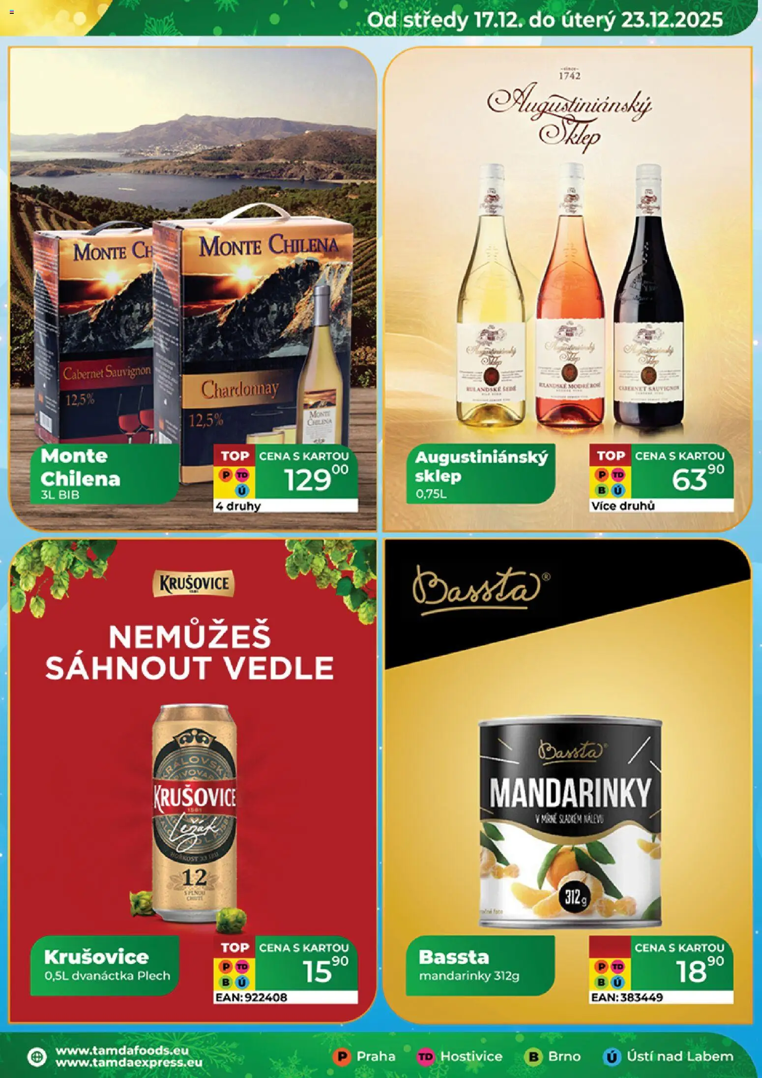 Tamda Foods leták od 17.12.2025 | Strana: 17 | Produkty: Mandarinky, Plech, Cabernet Sauvignon, Krušovice