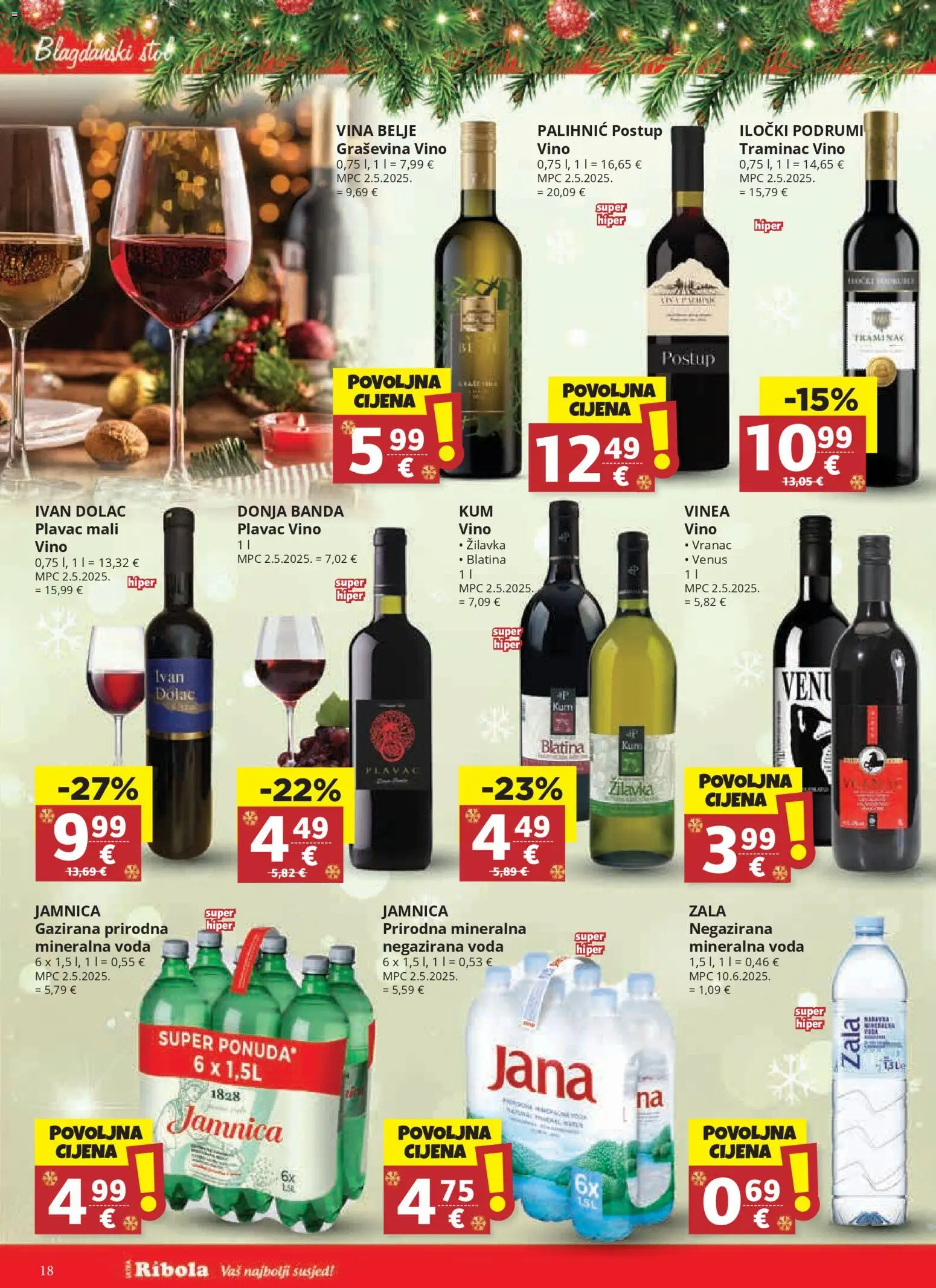 Ribola katalog | vrijedi od 10.12.2025 | Stranica: 18 | Proizvodi: Mineralna voda, Negazirana mineralna voda, Stol, Voda