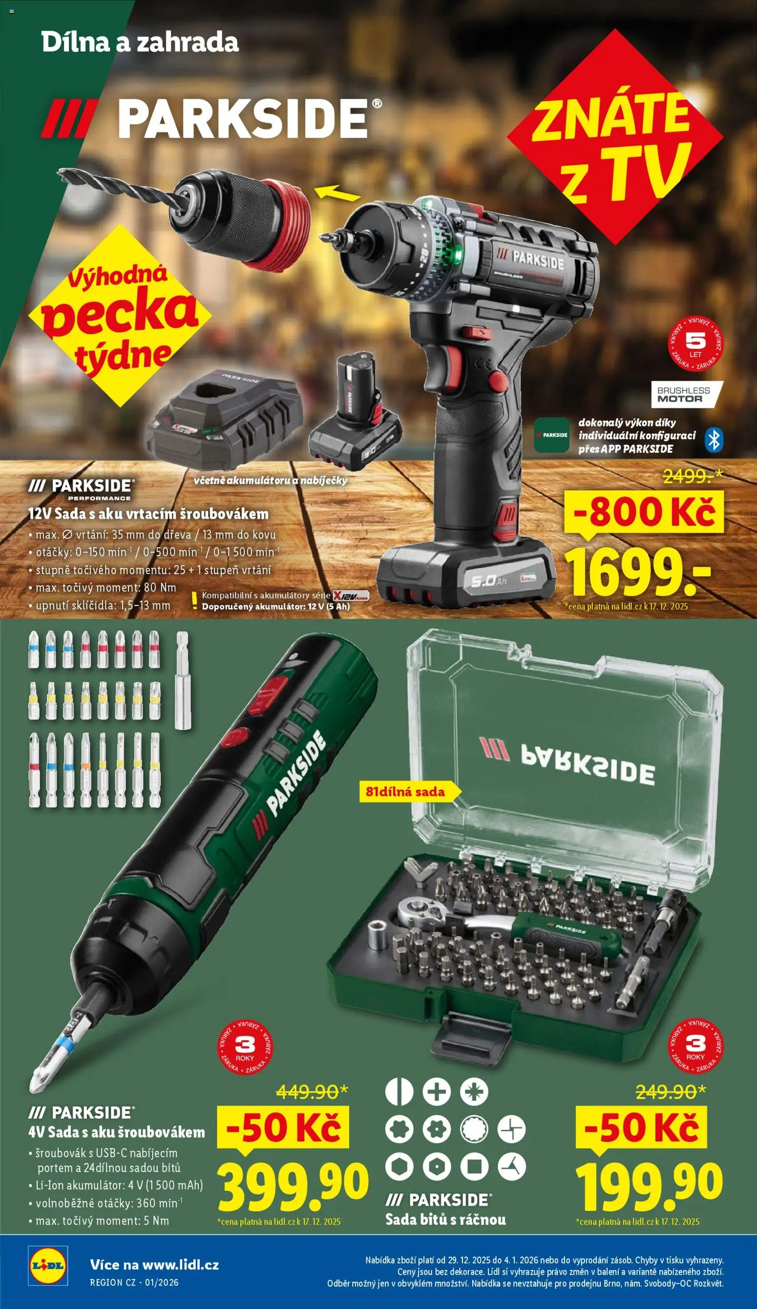 Lidl leták od 29.12.2025 | Strana: 34 | Produkty: Parkside, Zahrada, Šroubovák, Tv