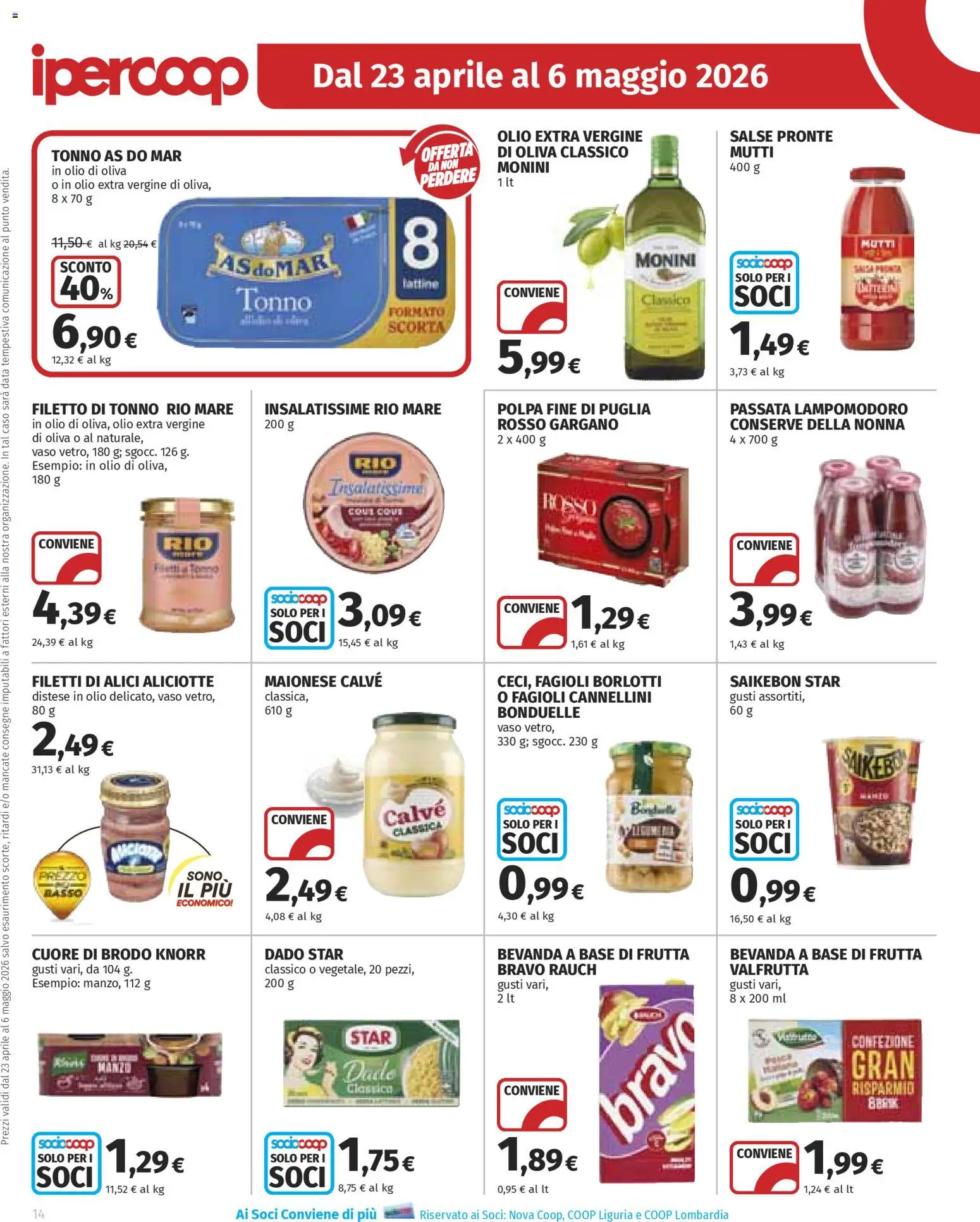 Volantino Ipercoop del 23.04.2026 | Pagina: 14 | Prodotti: Fagioli, Frutta, Tonno, Olio extra vergine