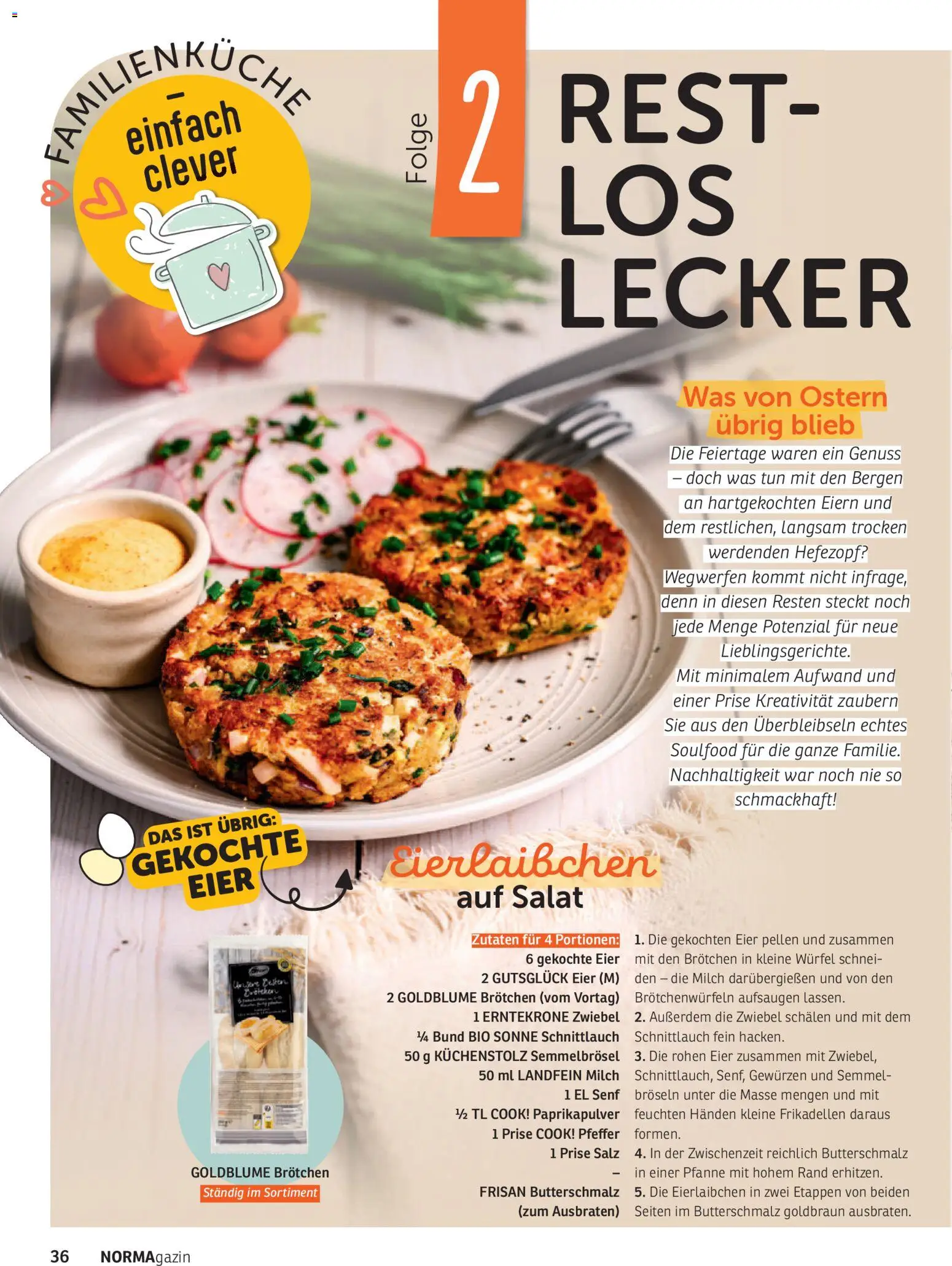 Norma NORMAgazin März/April 2026 – gültig ab 01.03.2026 | Seite: 36 | Produkte: Milch, Eier, Salz, Salat