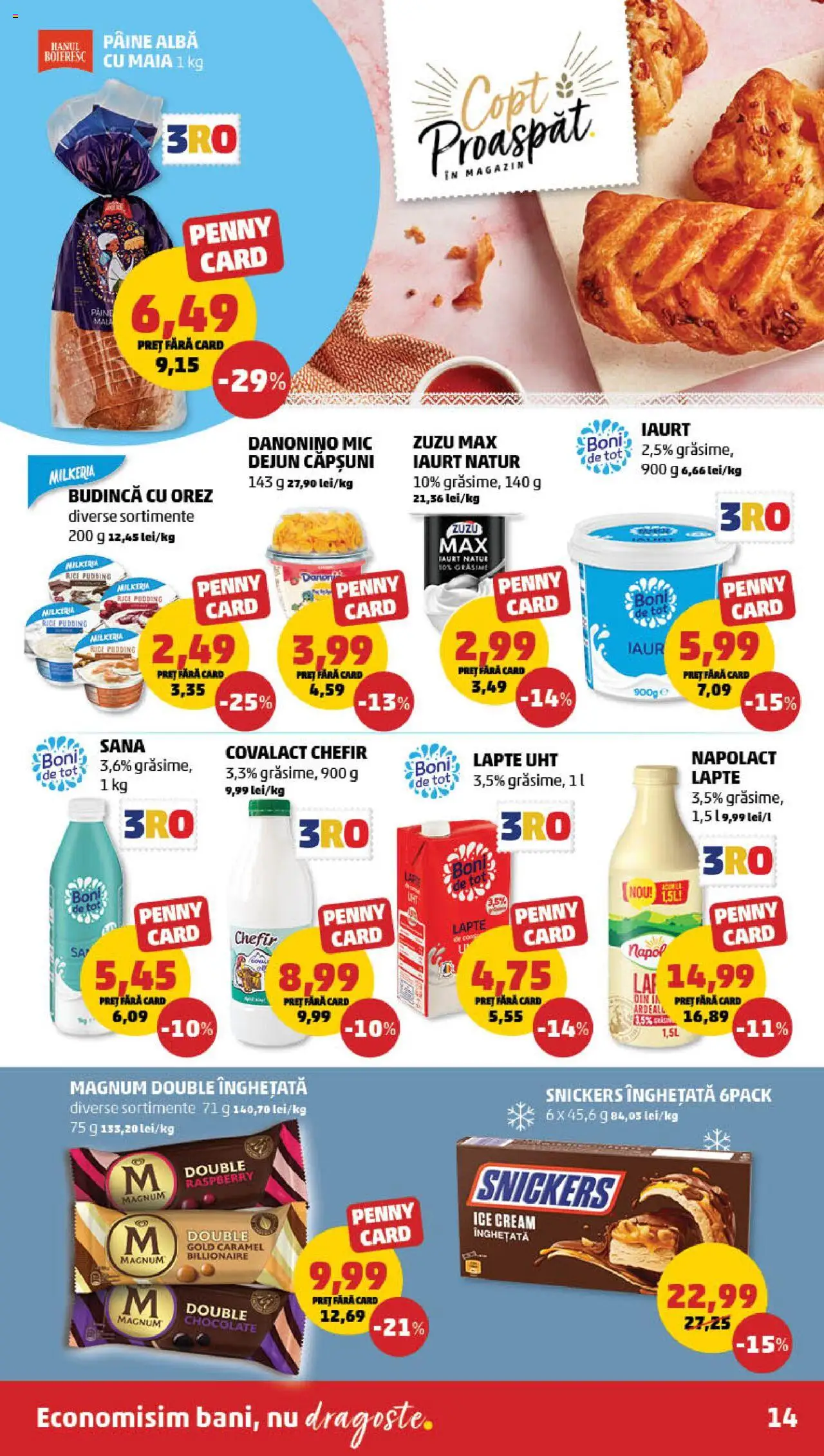 Catalog PENNY – valabil de la 13.08.2025 | Pagină: 14 | Produse: Lapte, Iaurt, Pâine, Înghețată