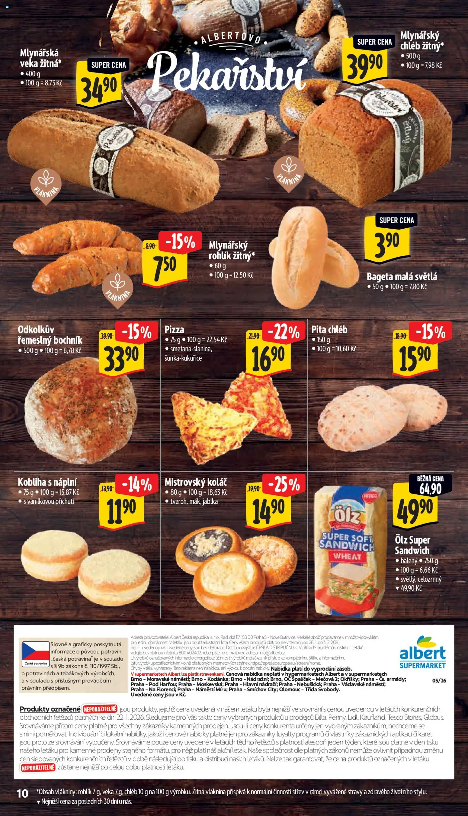 Albert leták - Supermarket od 28.01.2026 | Strana: 16 | Produkty: Veka, Chléb, Pita chléb, Bageta