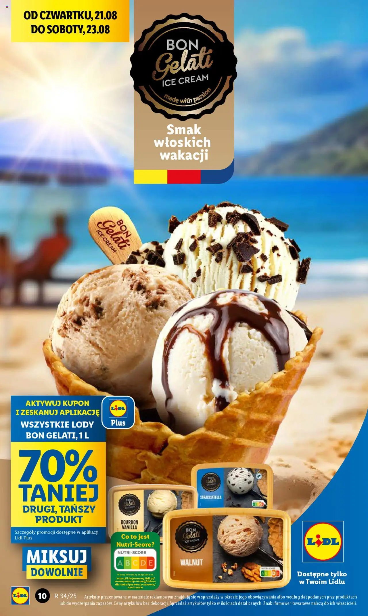 Lidl Gazetka od 21.08.2025 | Strona: 10 | Produkty: Bourbon, Lody
