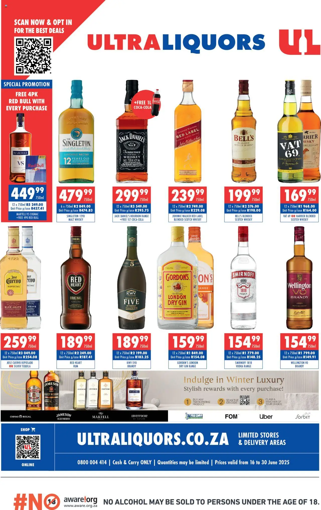 Ultra Liquors Specials │ valid from 16.06.2025 | Page: 1 | Products: Alicate de unhas, Brandy, Bourbon, Whiskey