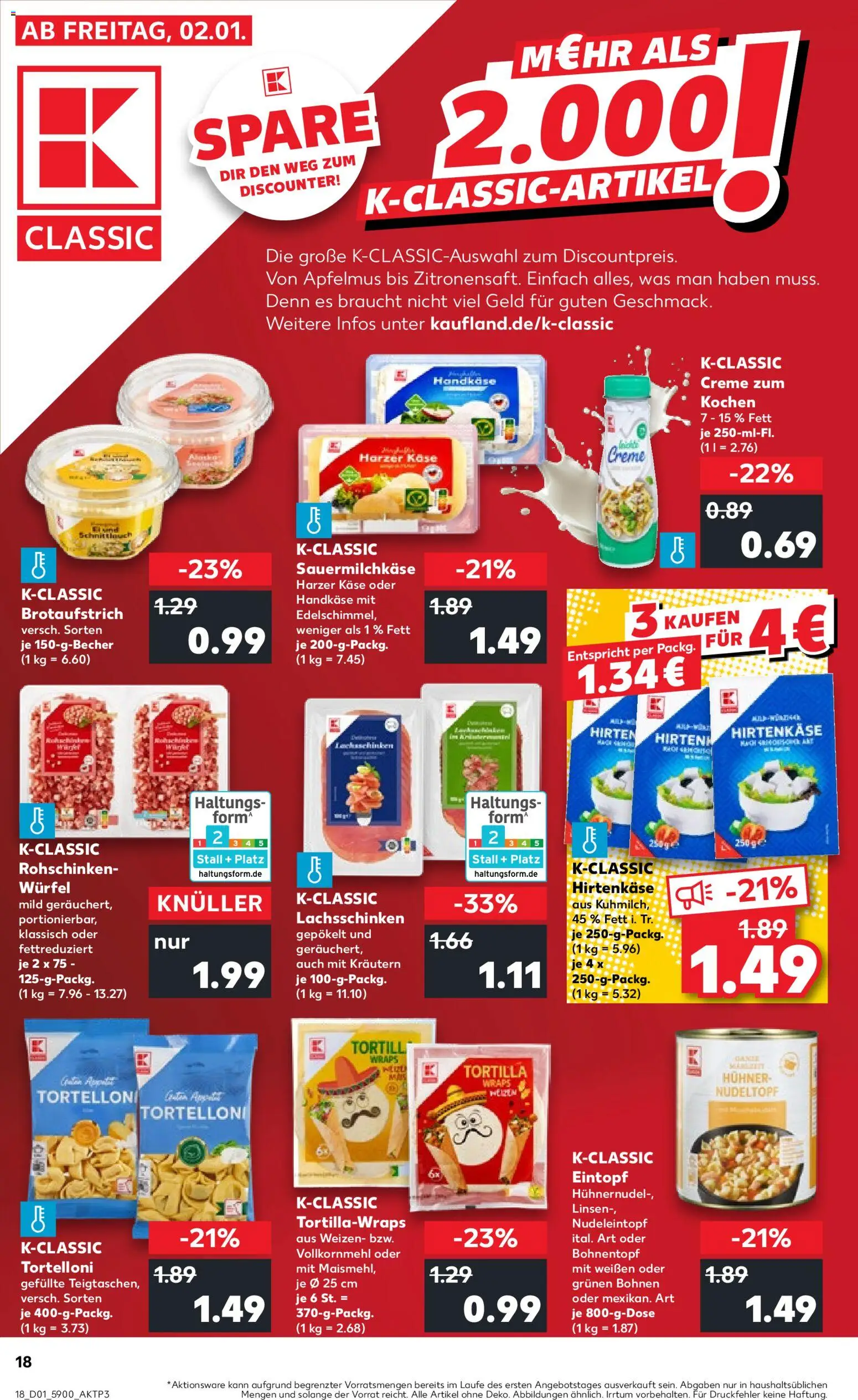 Kaufland prospekt Berlin	 – gültig ab 02.01.2026 | Seite: 18 | Produkte: Käse, Creme