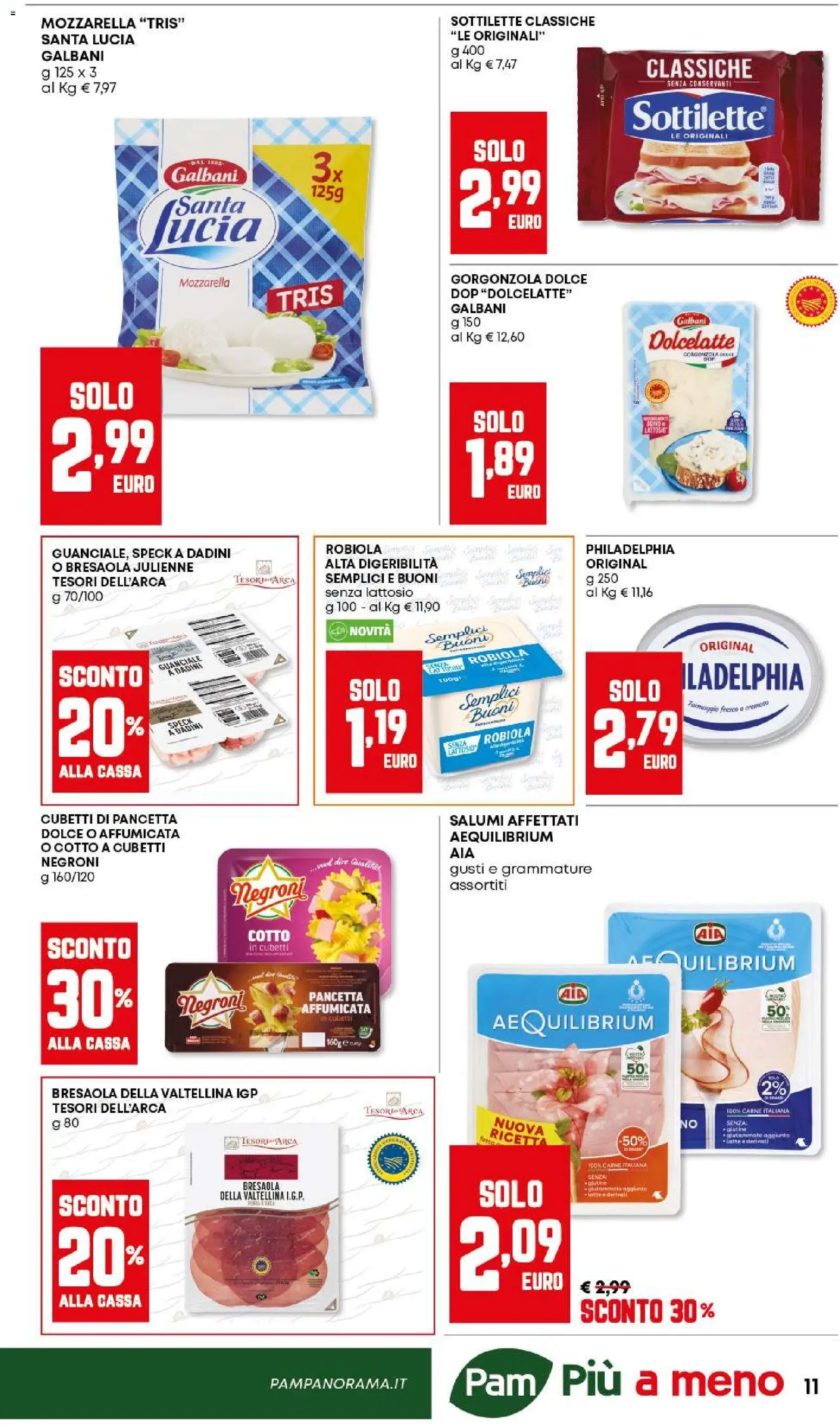 Volantino Panorama del 26.02.2026 | Pagina: 11 | Prodotti: Pancetta, Mozzarella, Gorgonzola, Robiola