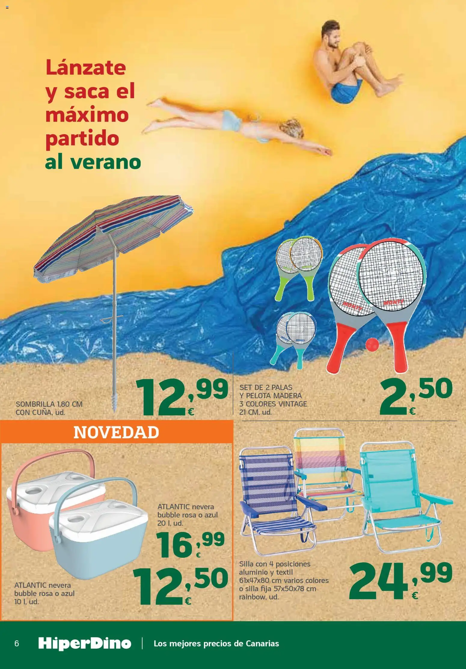 HiperDino Supermercados │ válido desde el 24.03.2026 | Página: 6 | Productos: Sombrilla, Nevera, Silla