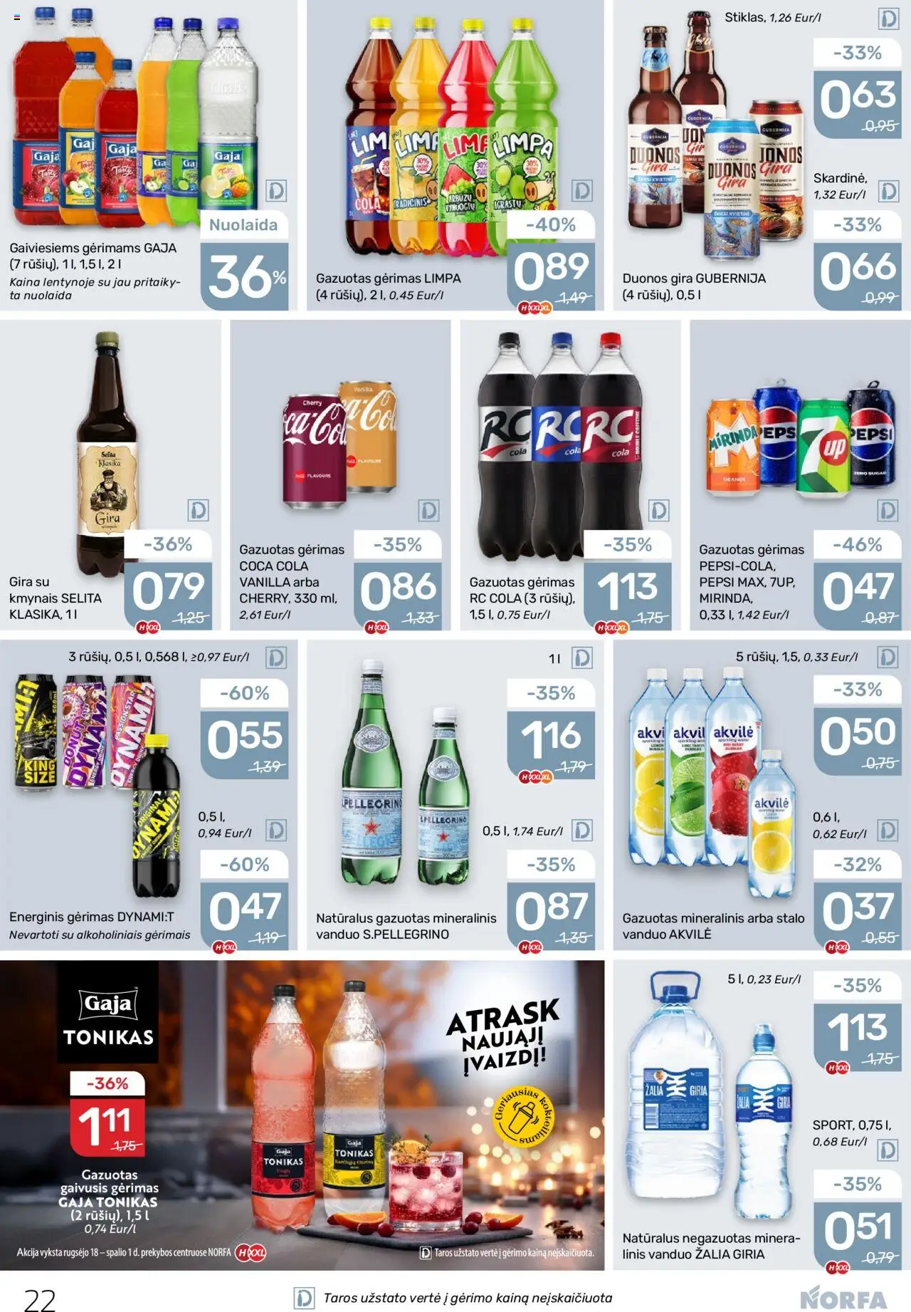 NORFA akcijos nuo 18.09.2025 | Puslapis: 22 | Prekių: Gaivusis gėrimas, Tonikas, Energinis gėrimas