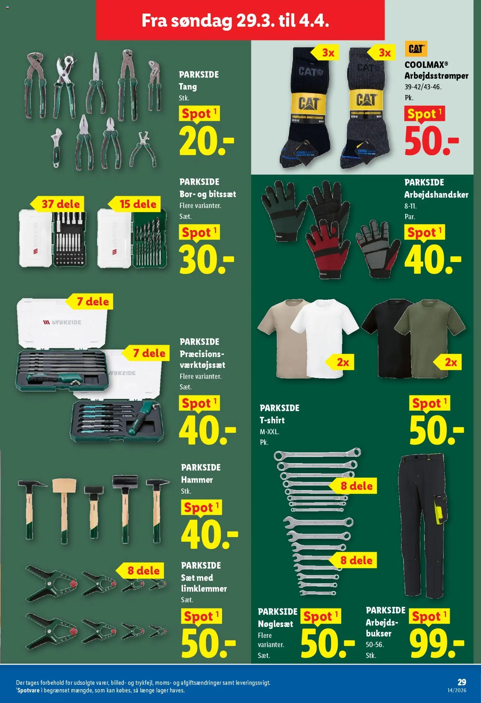 Lidl tilbudsavis – gyldig fra 29.03.2026 | Side: 11 | Produkter: Bukser, Hammer, Søm