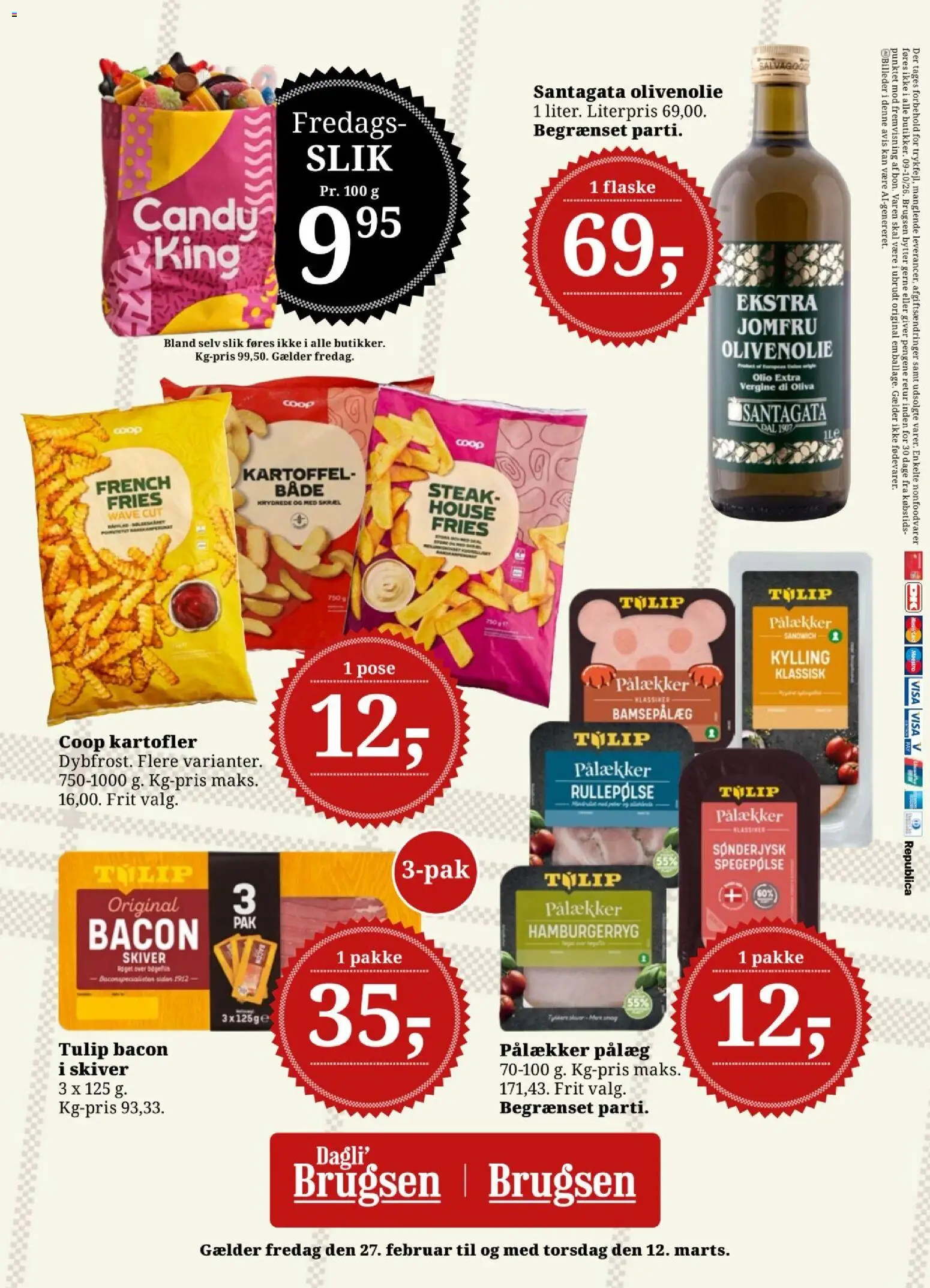 Dagli'Brugsen tilbudsavis – gyldig fra 27.02.2026 | Side: 18 | Produkter: Kartofler, Pålæg, Spegepølse, Bacon