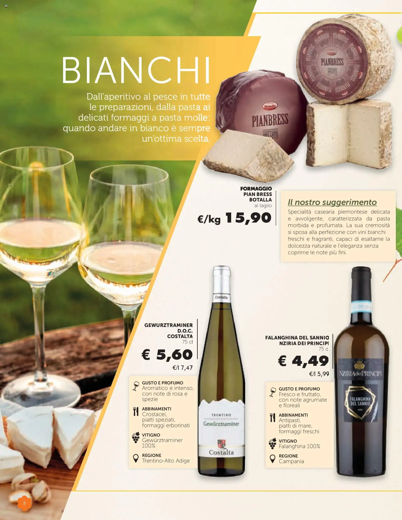 Volantino Conad del 15.10.2025 | Pagina: 8 | Prodotti: Pesce, Formaggio, Vino, Profumo