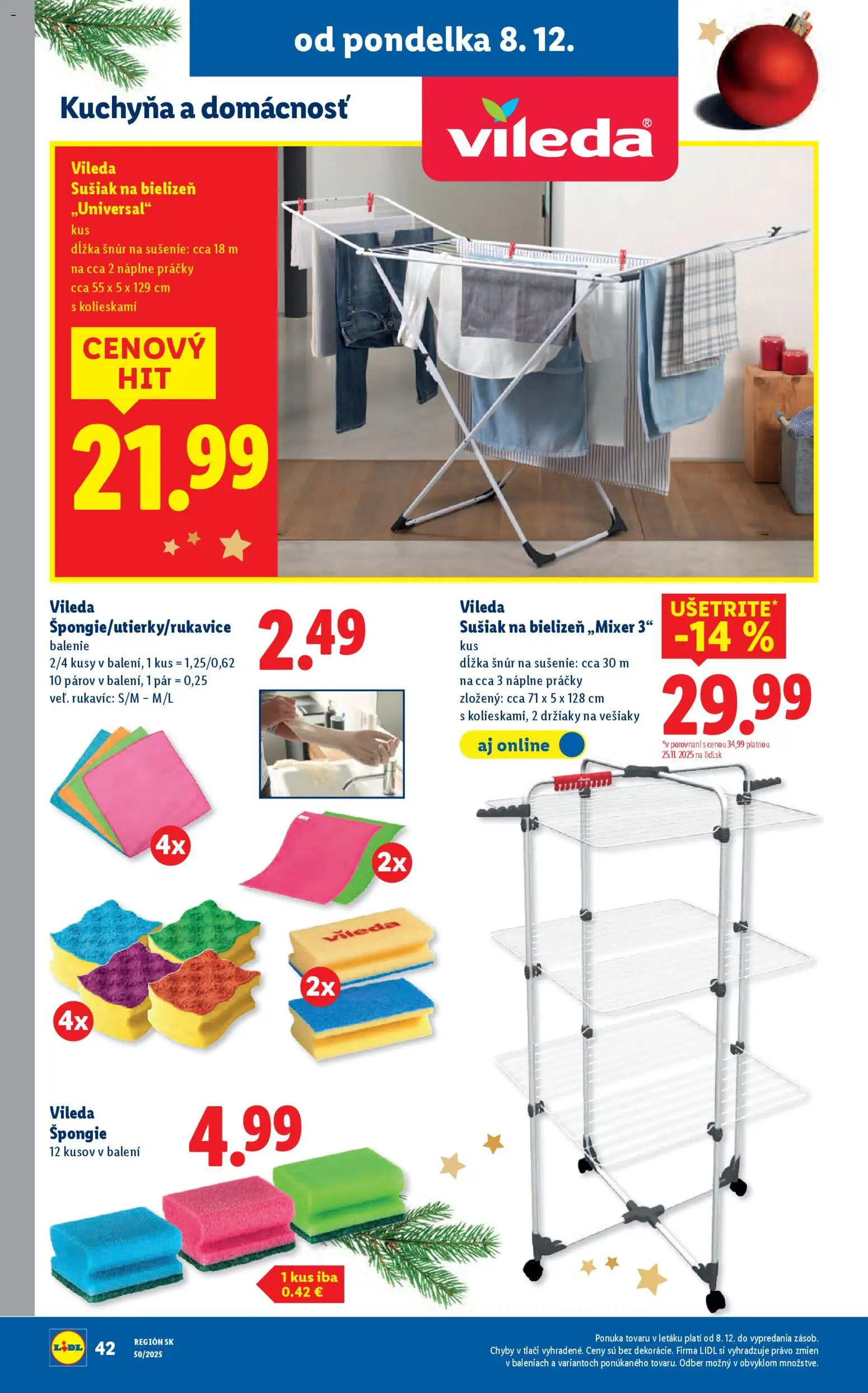 Nové Lidl akcie – leták je platný od 11.12.2025 | Strana: 90 | Produkty: Kuchyňa, Vešiaky, Práčky