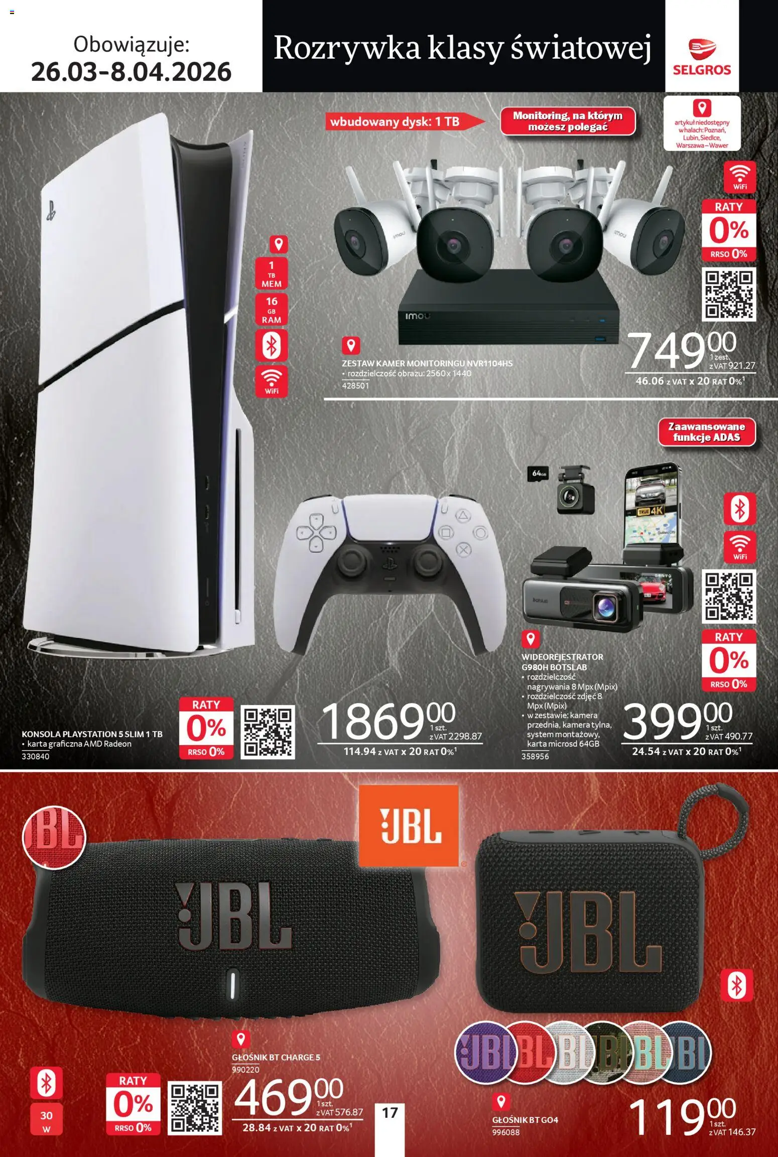 Selgros cash&carry gazetka - Premium od 26.03.2026 | Strona: 17 | Produkty: Karta, Dysk, Głośnik, Konsola