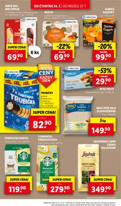 Lidl leták od 24.07.2025 | Strana: 20 | Produkty: Nugetky, Zrnková káva, Sorbet, Starbucks kapsle