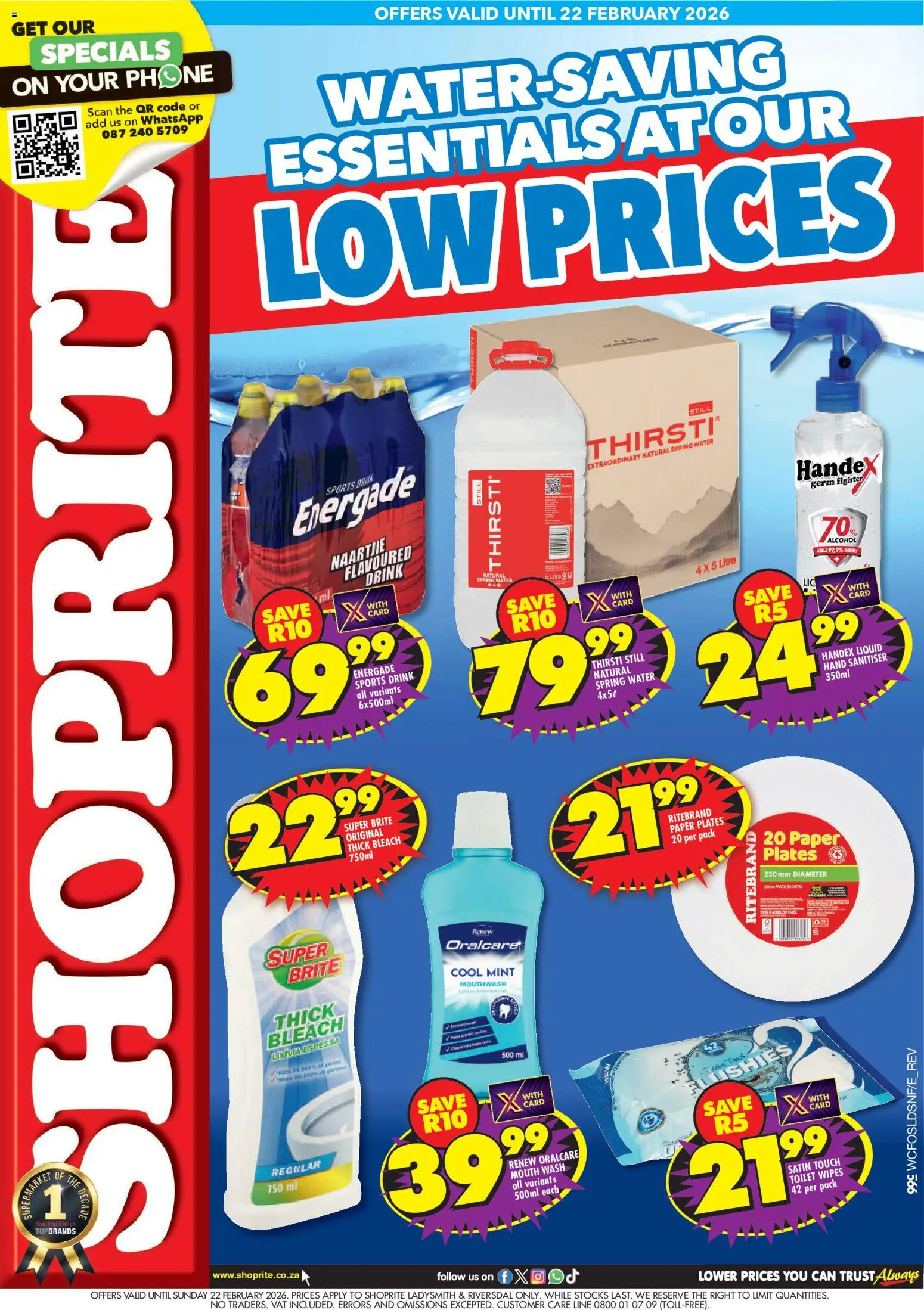 New Shoprite catalogue – valid from 28.01.2026 | Page: 1 | Products: Phone, Mouthwash, Paper, Paper plates