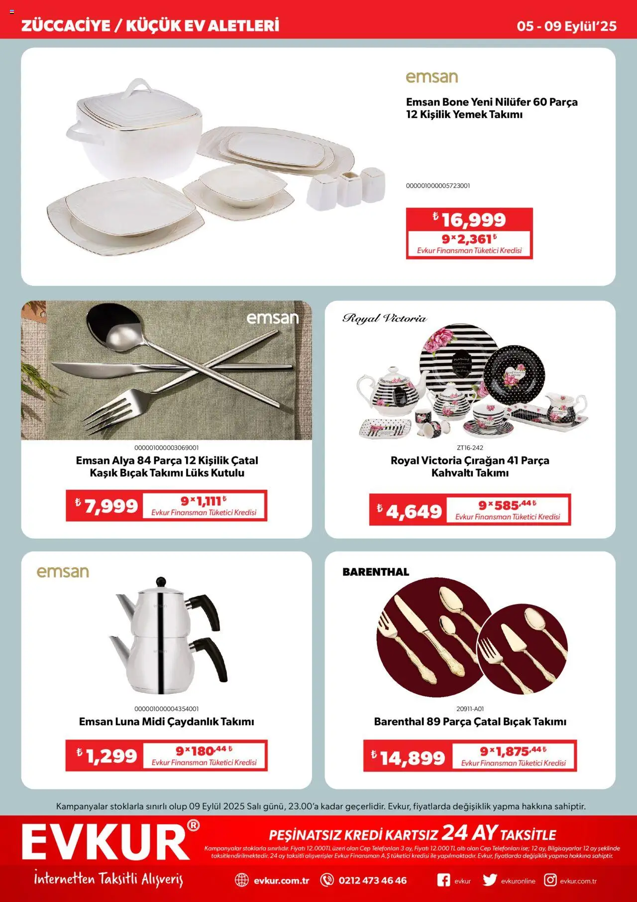 Evkur Katalog - 05.09.2025 tarihinden itibaren geçerlidir | Sayfa: 7 | Ürünler: Çatal, Çaydanlık, Yemek takımı