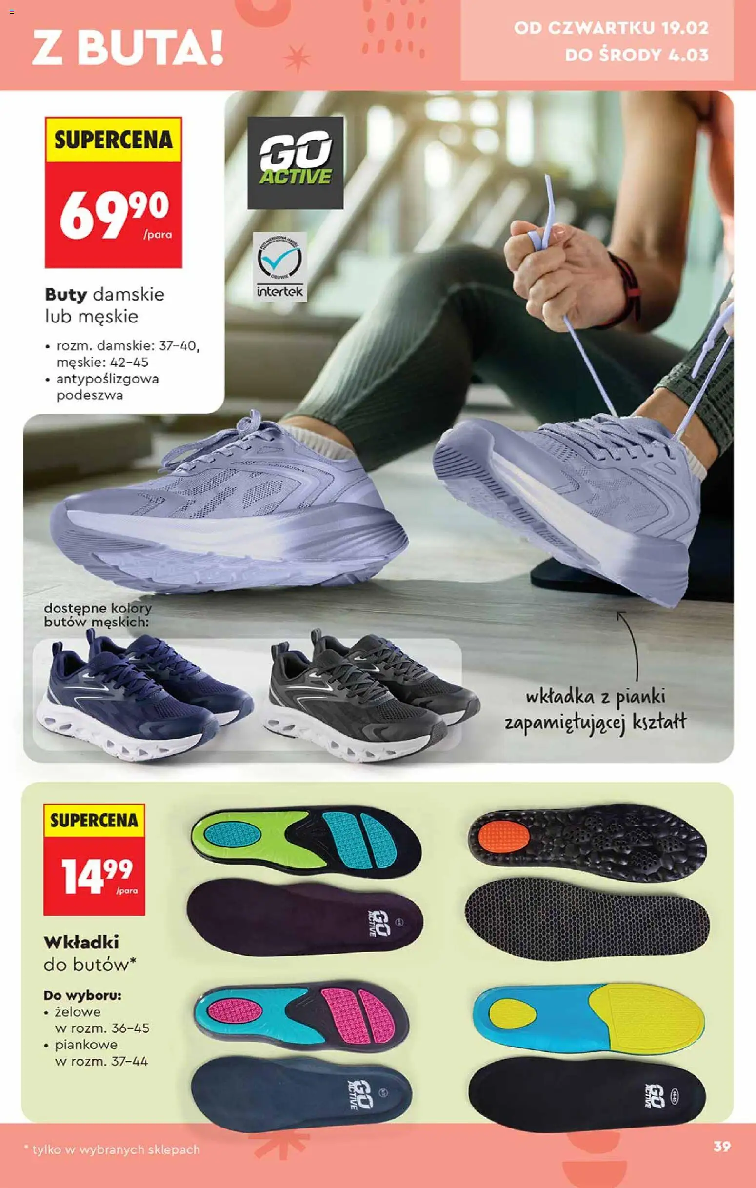 Biedronka gazetka - Hity i inspiracje od 14.02.2026 | Strona: 39 | Produkty: Buty, Pianki