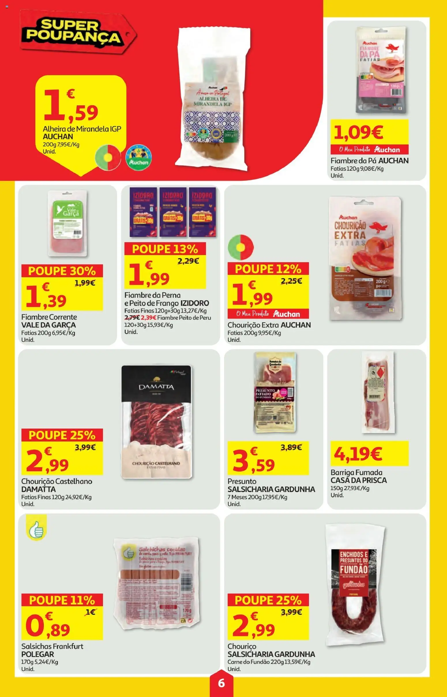Minipreço folheto │ válido de 26.03.2026 | Página: 6 | Produtos: Peito de peru, Frango, Chouriço, Carne